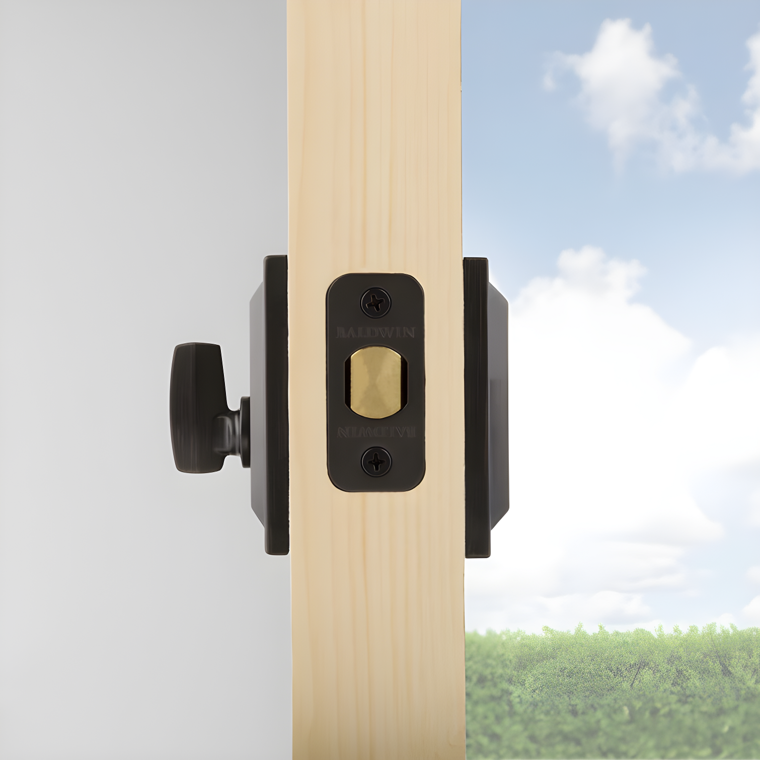 Baldwin 380SLB11PSMTCPRCAL Torrey Pines 380 Rectangular Low Profile Single Cylinder Deadbolt with SmartKey