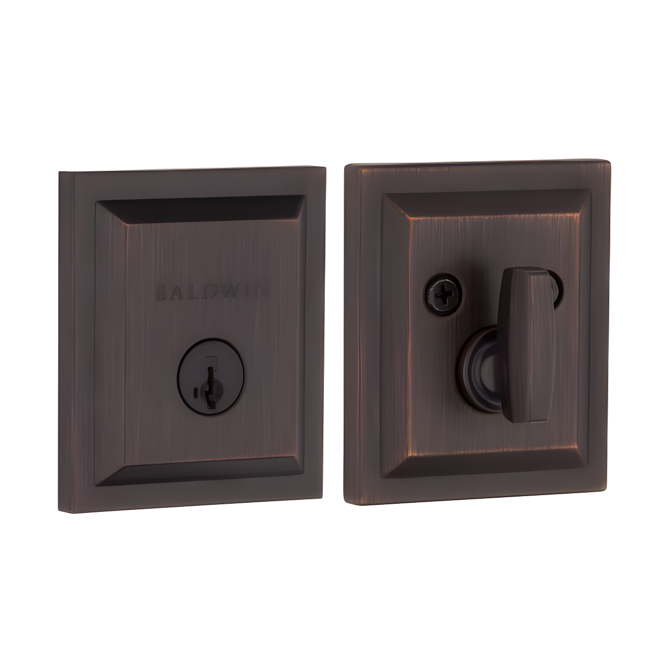 Baldwin 380SLB11PSMTCPRCAL Torrey Pines 380 Rectangular Low Profile Single Cylinder Deadbolt with SmartKey
