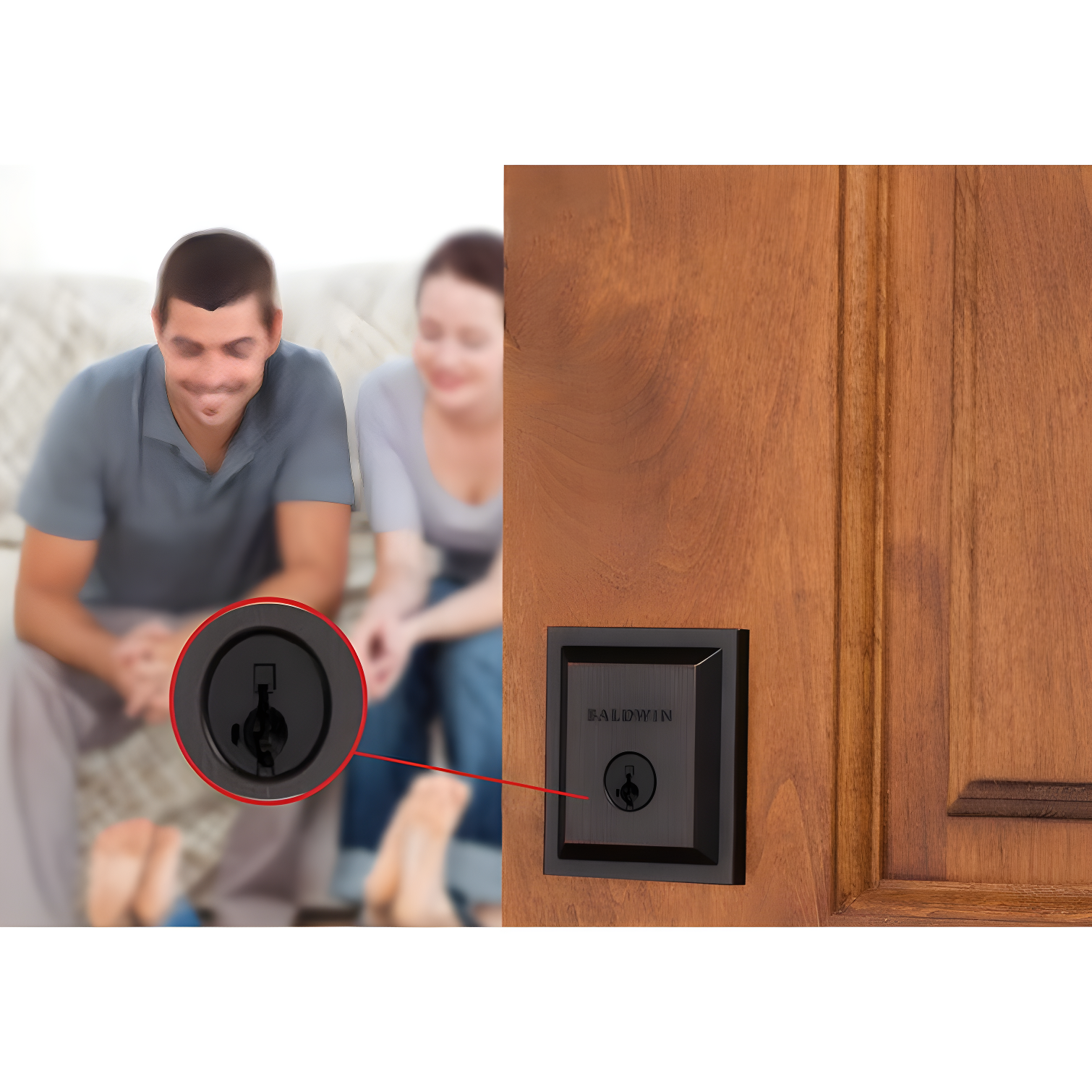 Baldwin 380SLB11PSMTCPRCAL Torrey Pines 380 Rectangular Low Profile Single Cylinder Deadbolt with SmartKey