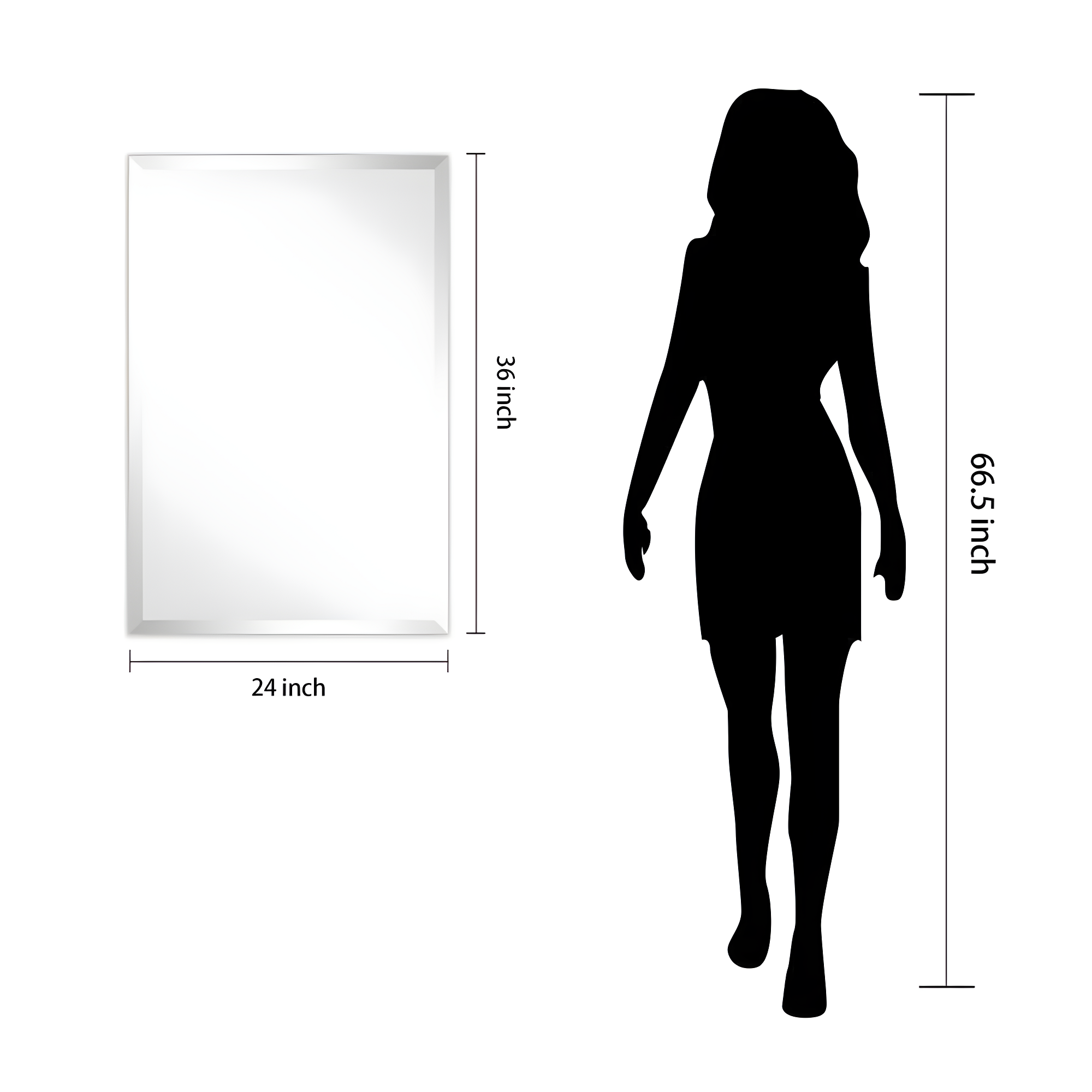 Empire Art Direct Frameless Beveled Prism Wall Mirror - Clear 24 in. x 0.39 in. x 36 in.