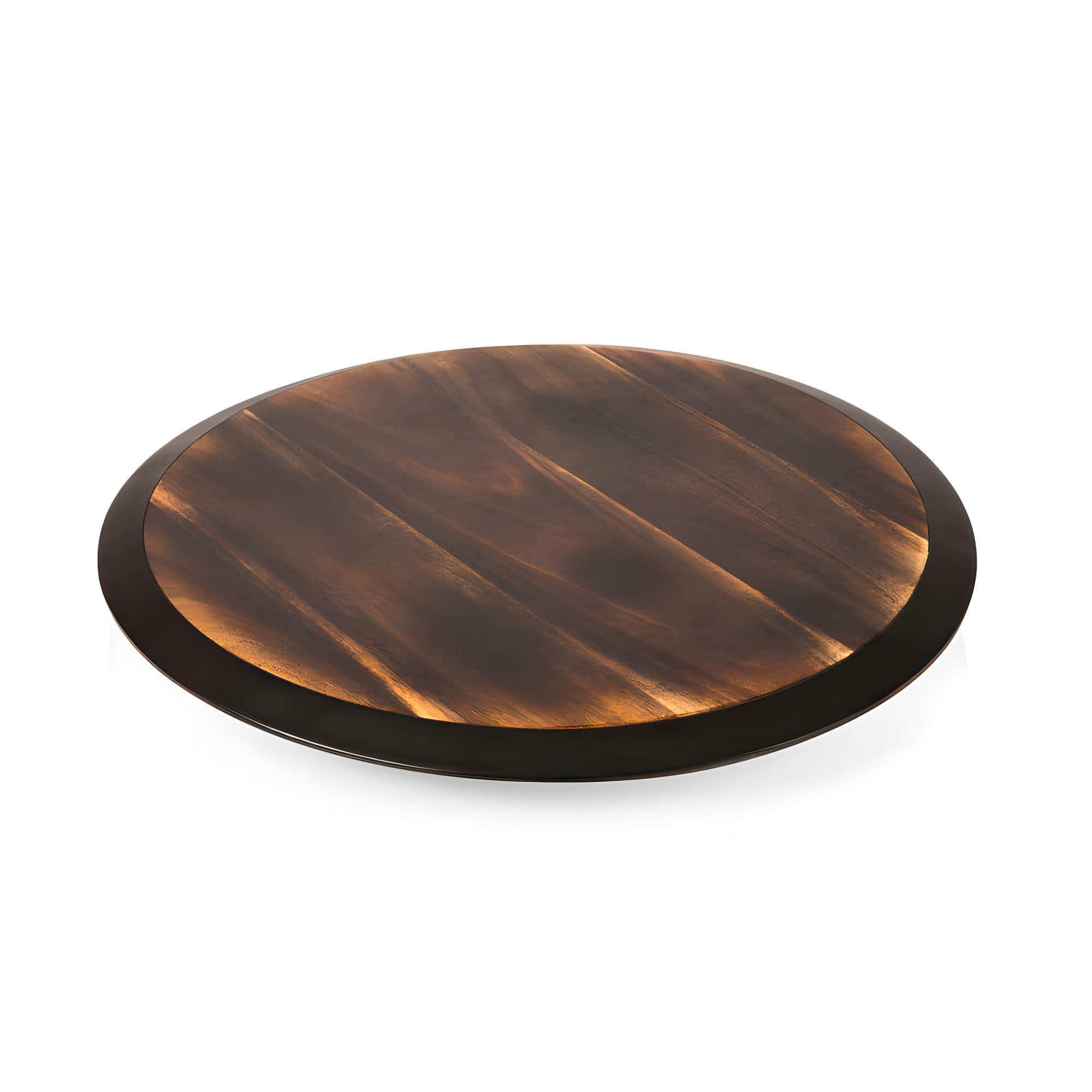 Picnic Time Lazy Susan Fire Acacia Wood Serving Tray: Round Brown Easy-To-Spin Design, 18" Diameter