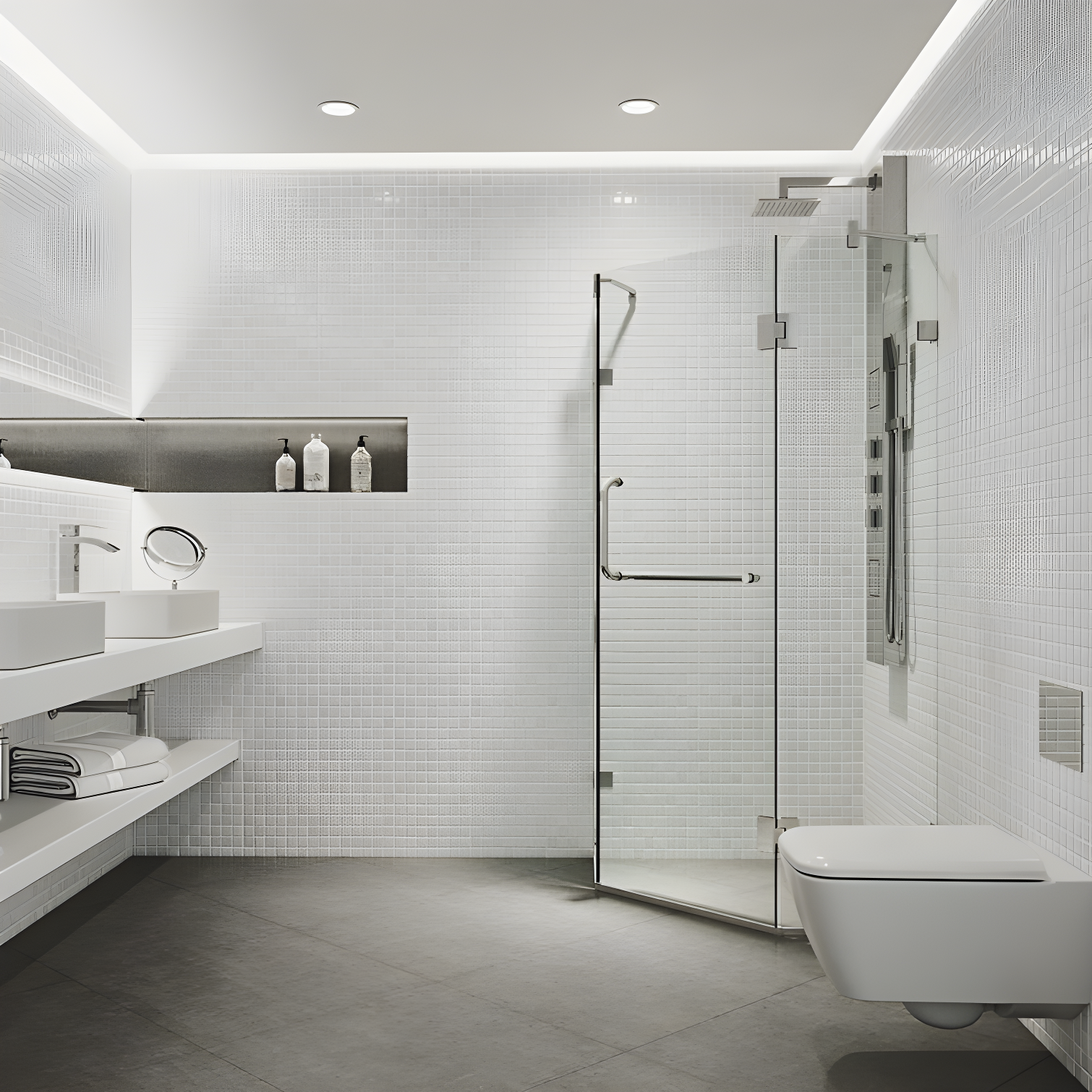 VIGO Piedmont 34" W x 34" D x 73" H Hinged Frameless Shower Enclosure with 3/8  Clear Glass VG6062CHCL36