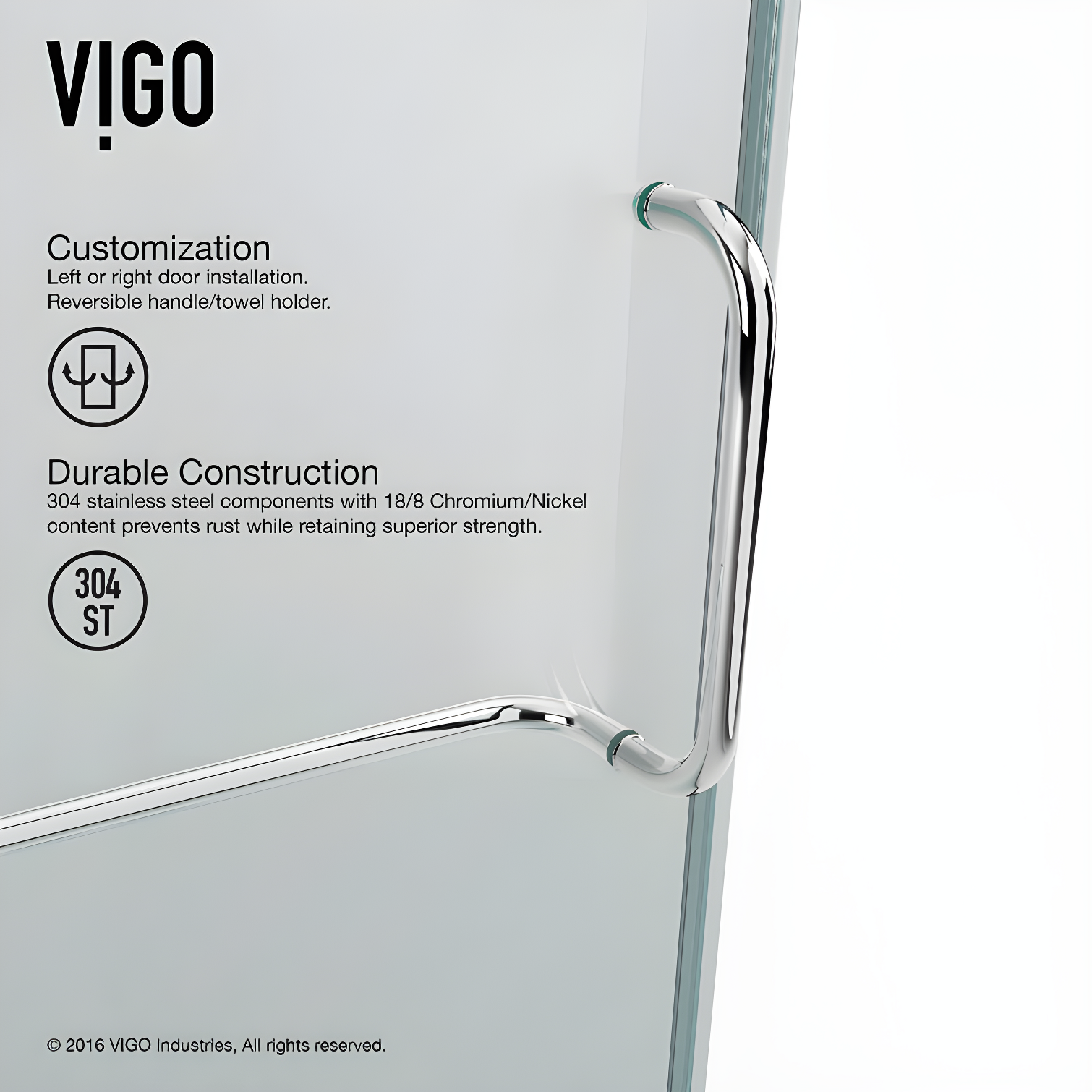 VIGO Piedmont 34" W x 34" D x 73" H Hinged Frameless Shower Enclosure with 3/8  Clear Glass VG6062CHCL36