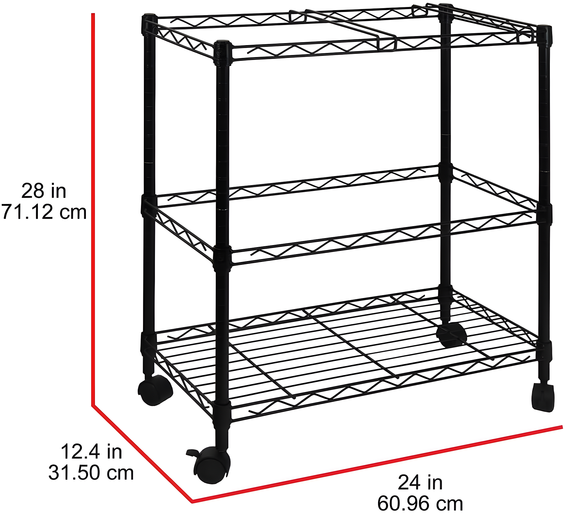 28'' H x 24'' W File Cart with Wheels
