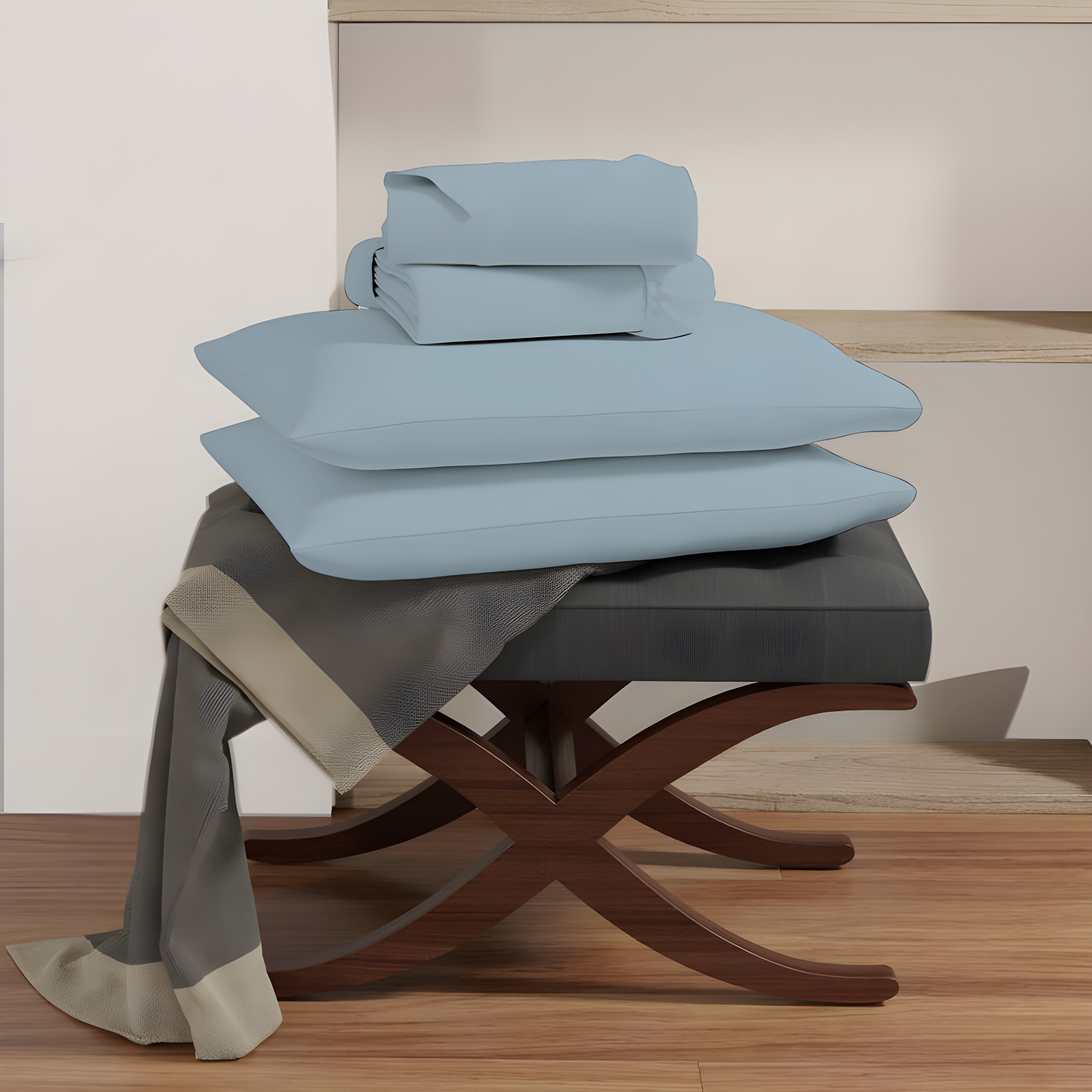 Purity Home Twin 300 Thread Count Organic Cotton Brushed Percale Sheet Set Aqua: GOTS Certified, Deep Pocket, OEKO-TEX Standard