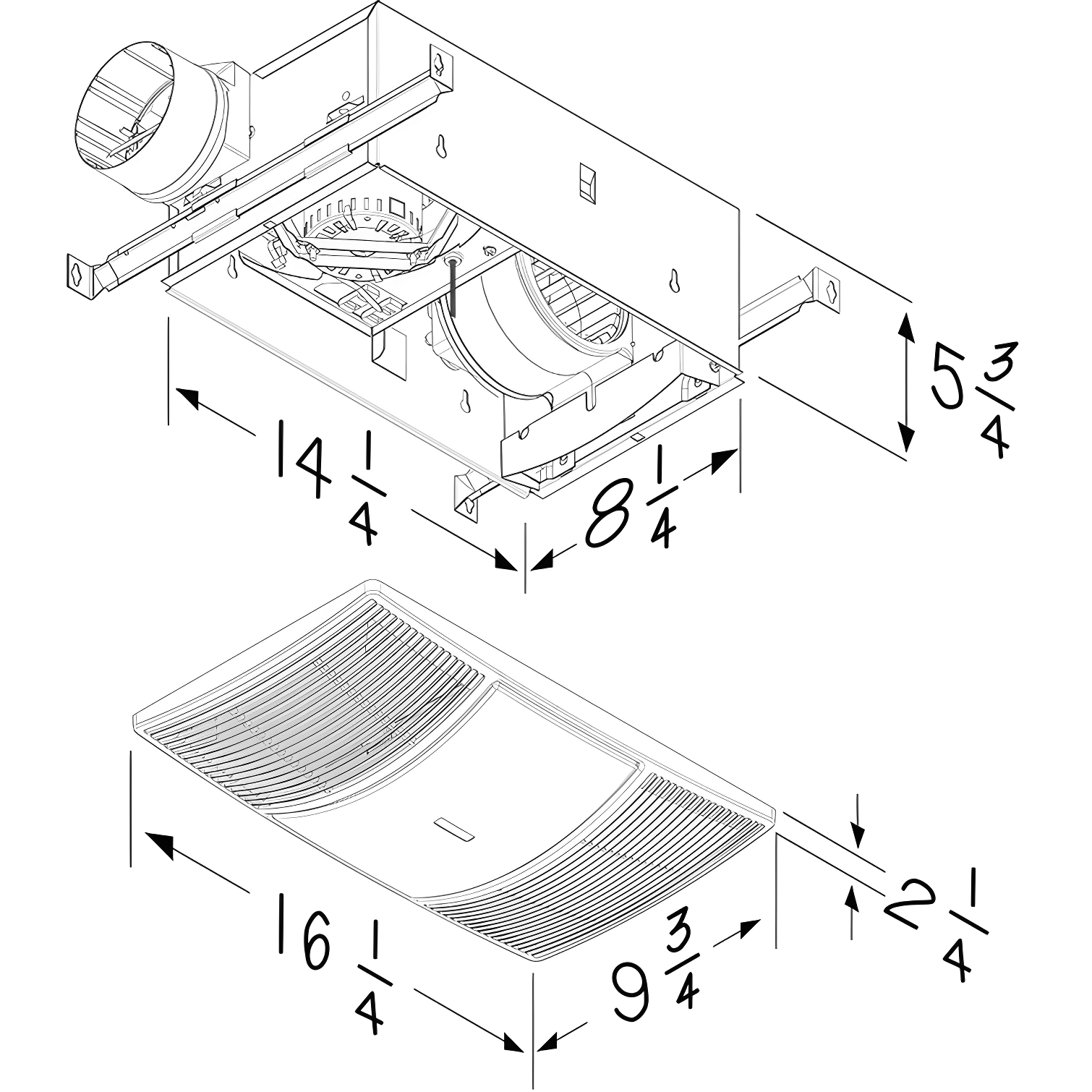 Broan NuTone BHFLED80 80 CFM Bathroom Fan