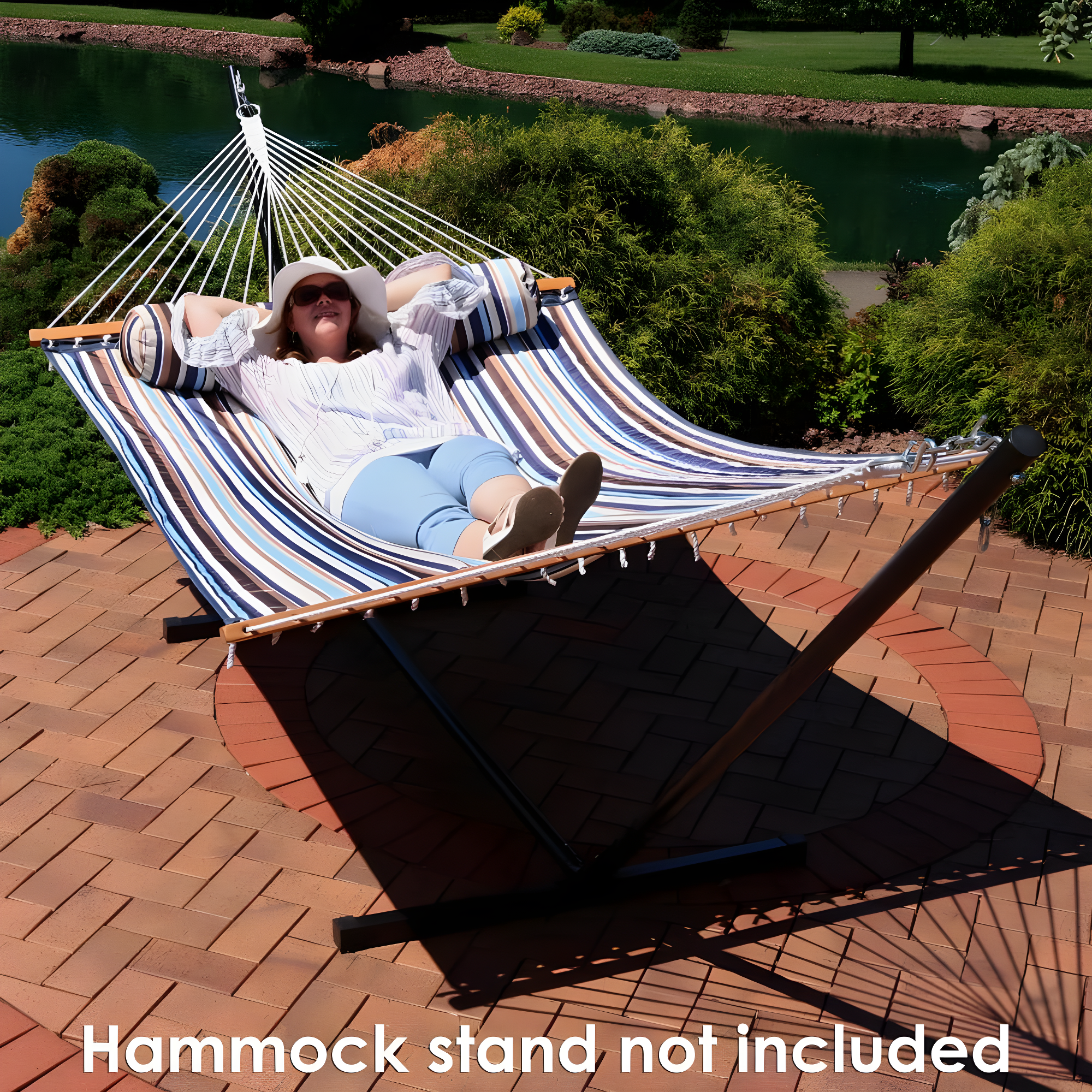 2-Person Quilted Polyester Spreader Bar Hammock