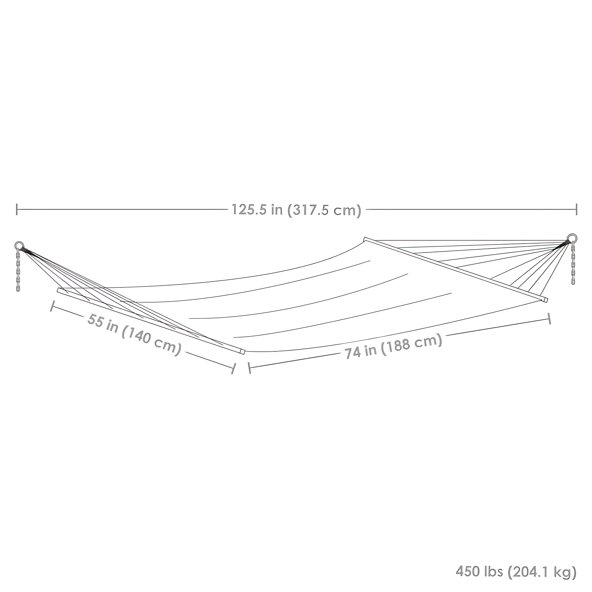 2-Person Quilted Polyester Spreader Bar Hammock