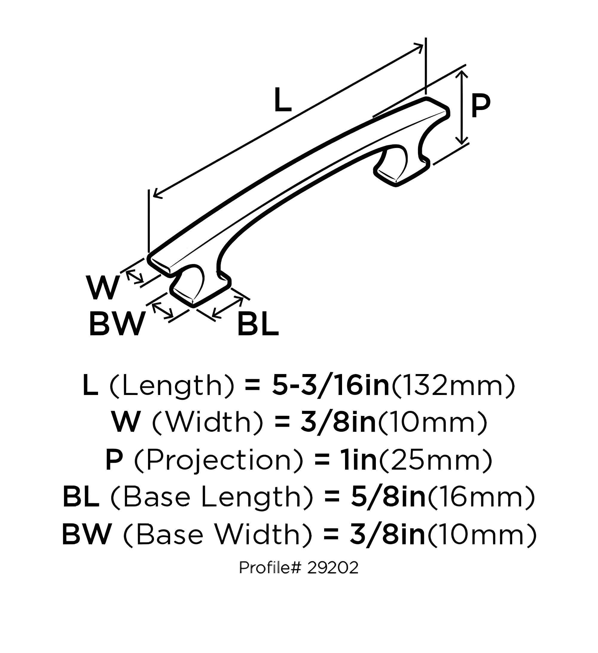 Conrad 3-3/4 in. (96mm) Modern Satin Nickel Arch Cabinet Pull