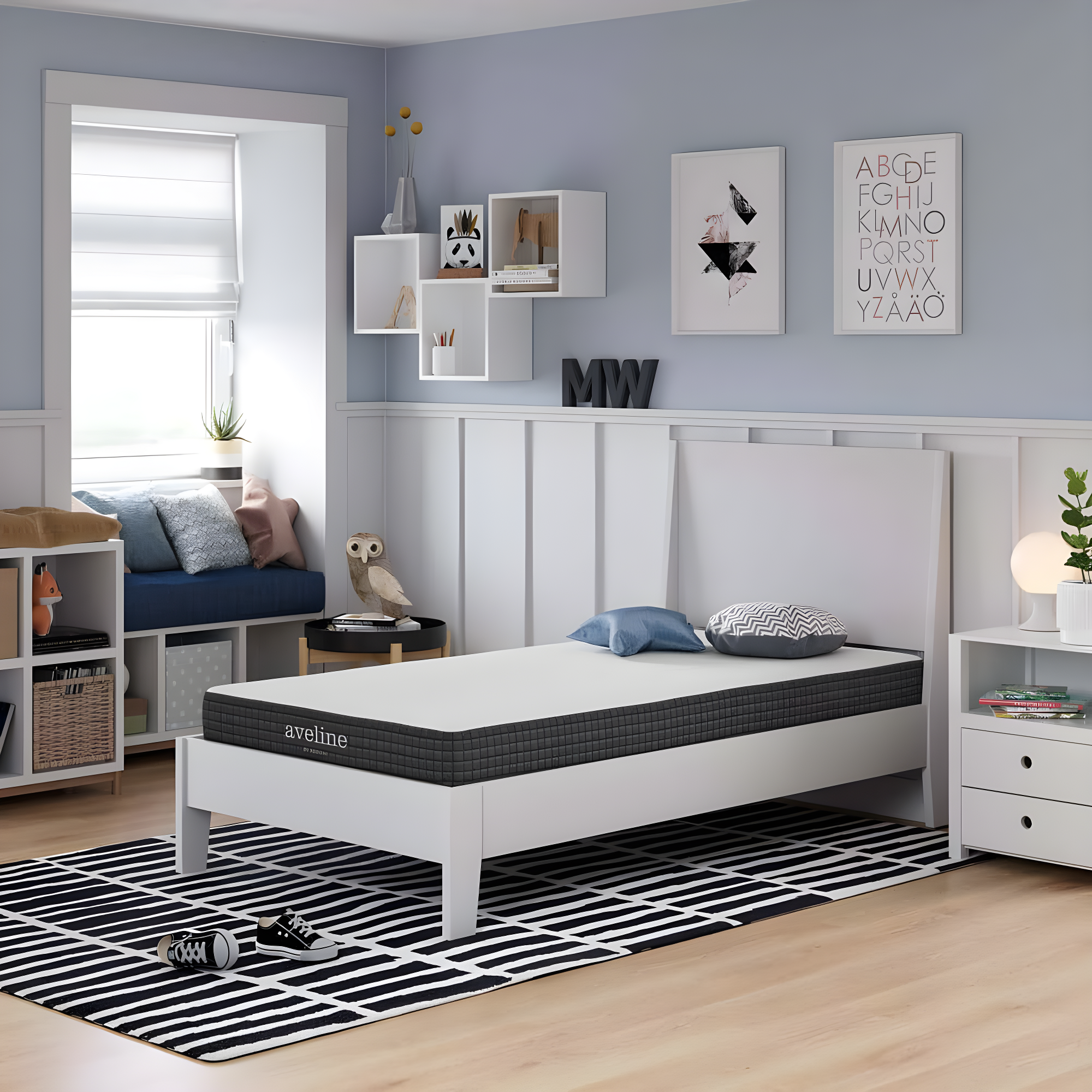 Modway Aveline 6" Modern Style Memory Foam Twin Mattress in White