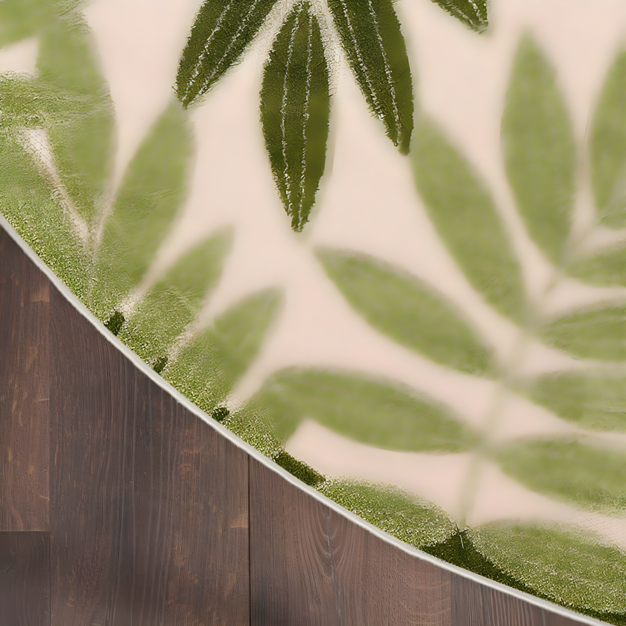 Nourison Aloha Floral Leaf Flatweave High-Low Indoor Outdoor Round Rug Ivory Green 5'3" x 5'3"