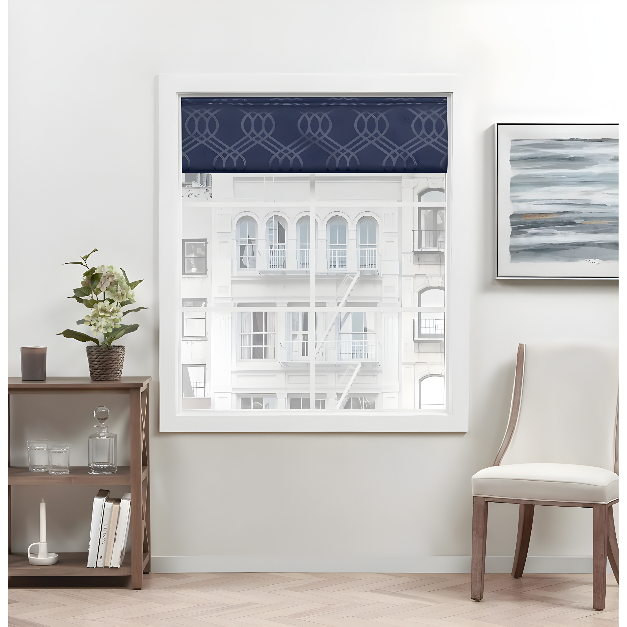 Amalgamated Textiles Exclusive Home Prague Trellis 100% Blackout Roman Shade