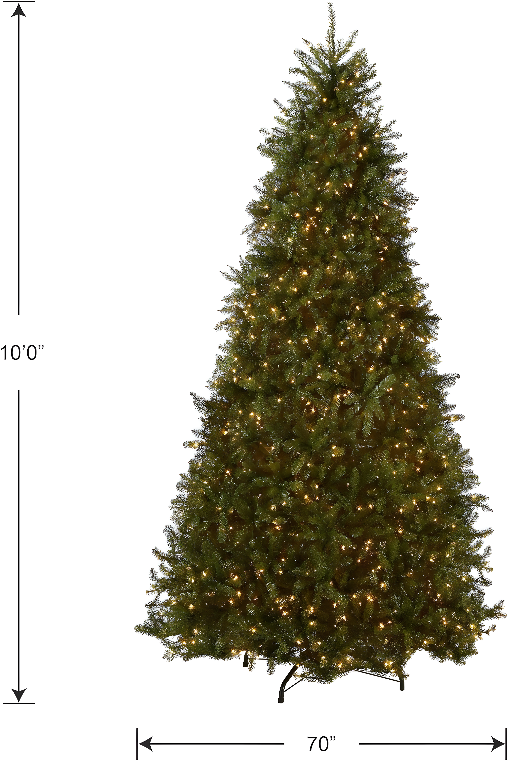 National Tree Company Pre-Lit Artificial Christmas Tree, Green, Clear Lights, Includes Stand, 10 Feet