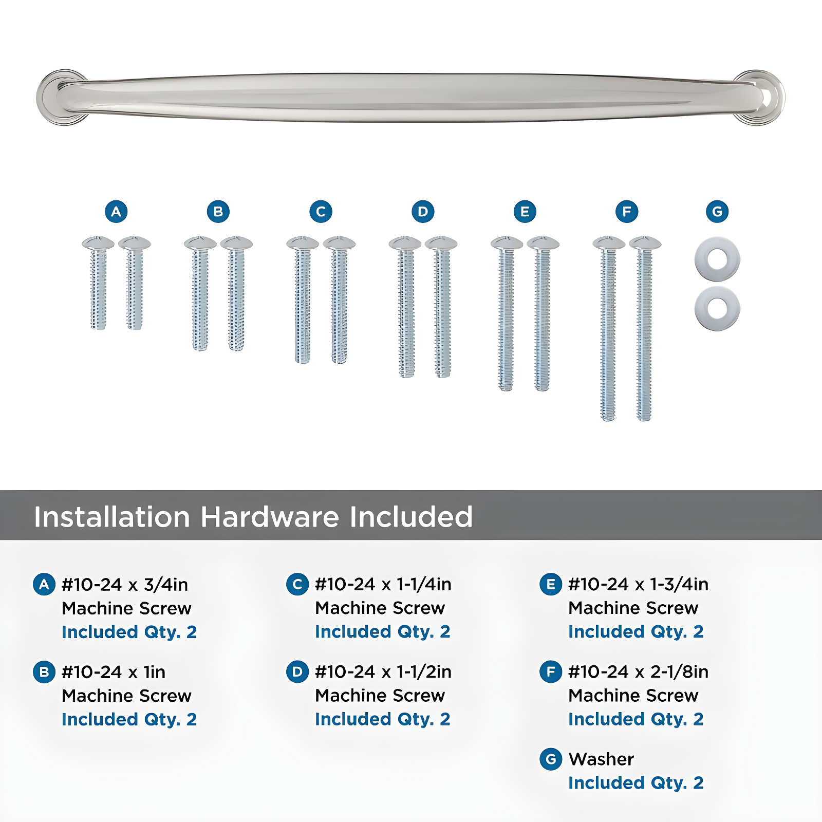 Amerock Kane 12 inch (305mm) Center-to-Center Polished Nickel Appliance Pull