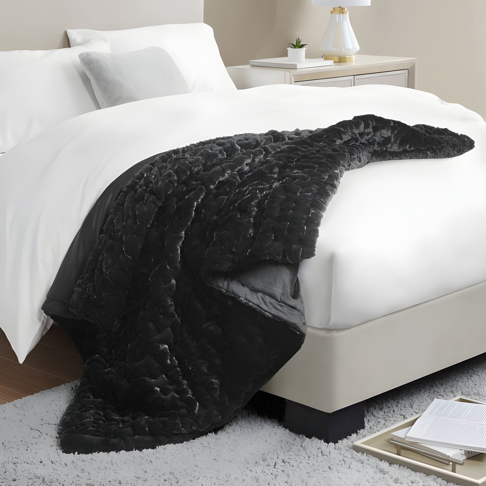 Ruched Fur Throw