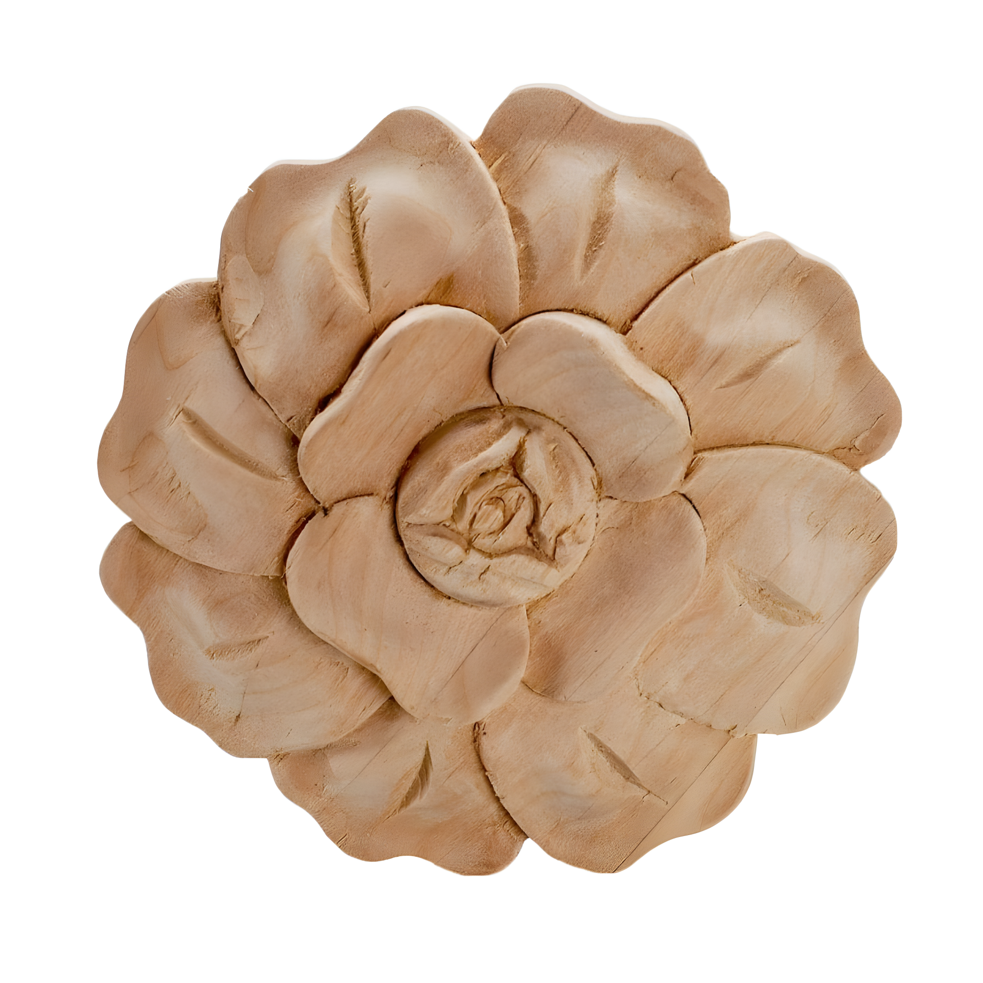 Architectural Products by Outwater L.L.C. 2-7/8 in x 1/2 in Unfinished Small Hand Carved Solid Wood Onlay Rose Wood Applique
