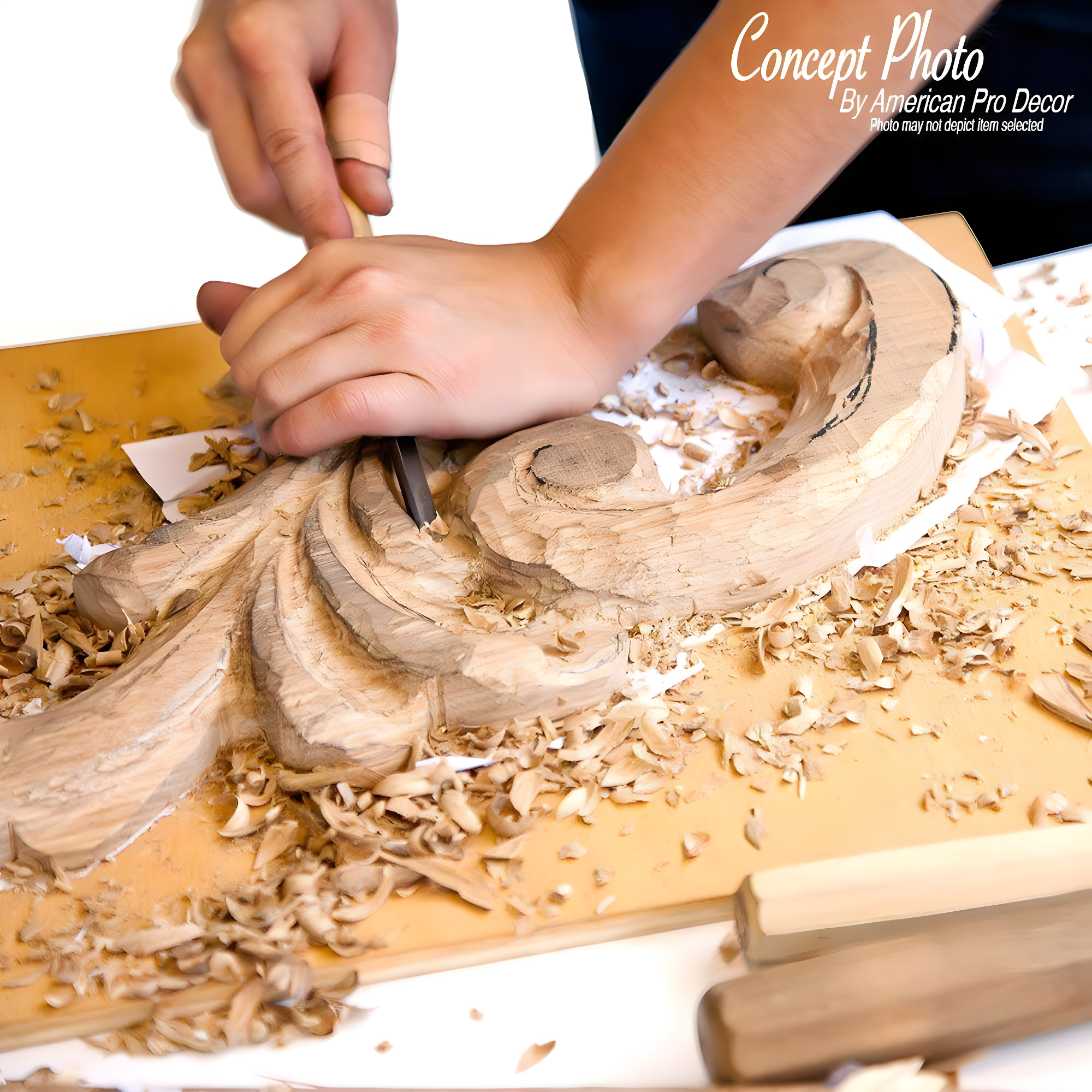 Architectural Products by Outwater L.L.C. 2-7/8 in x 1/2 in Unfinished Small Hand Carved Solid Wood Onlay Rose Wood Applique