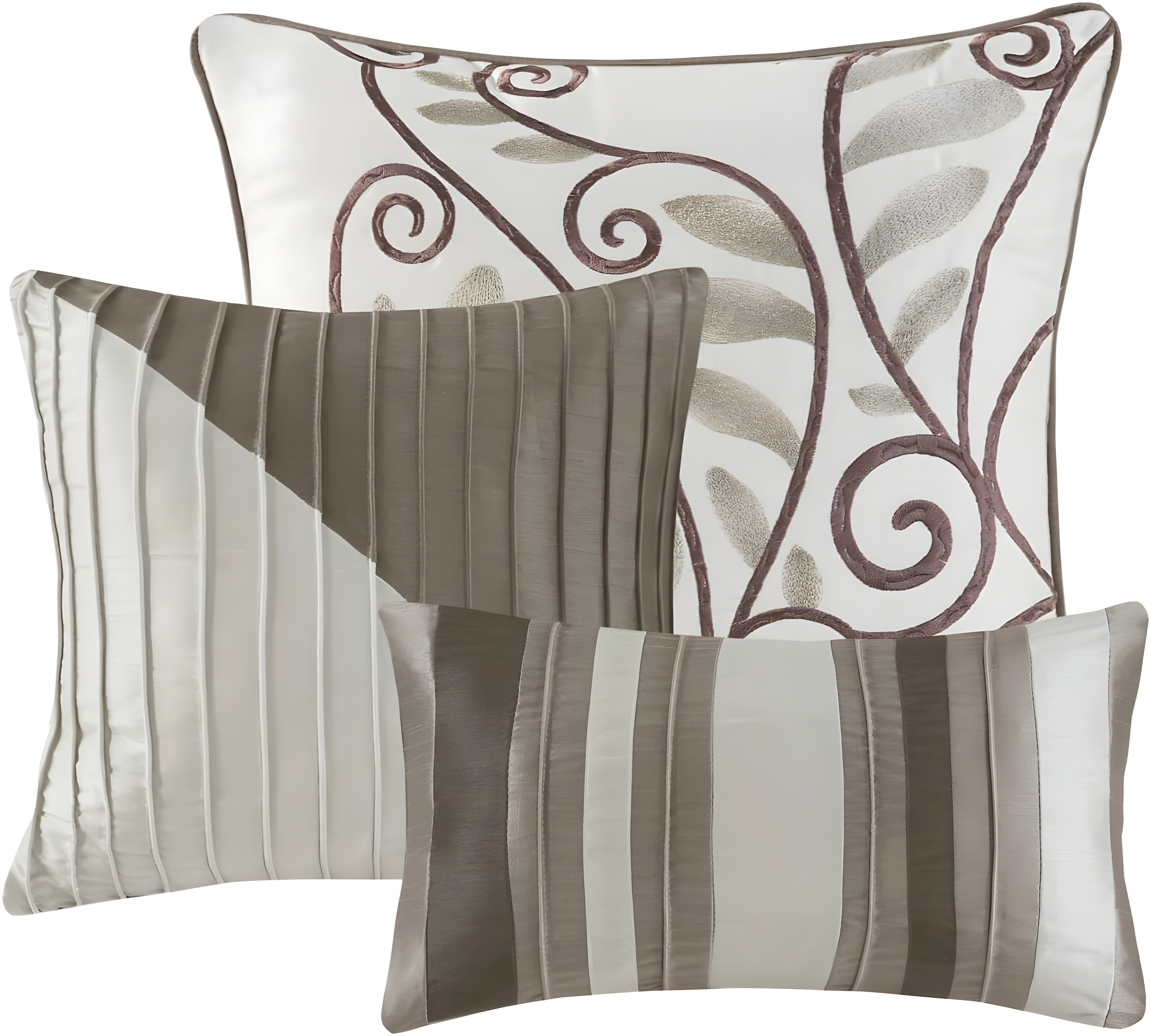 Madison Park Amherst 7 Piece Striped and Pleated Comforter Set