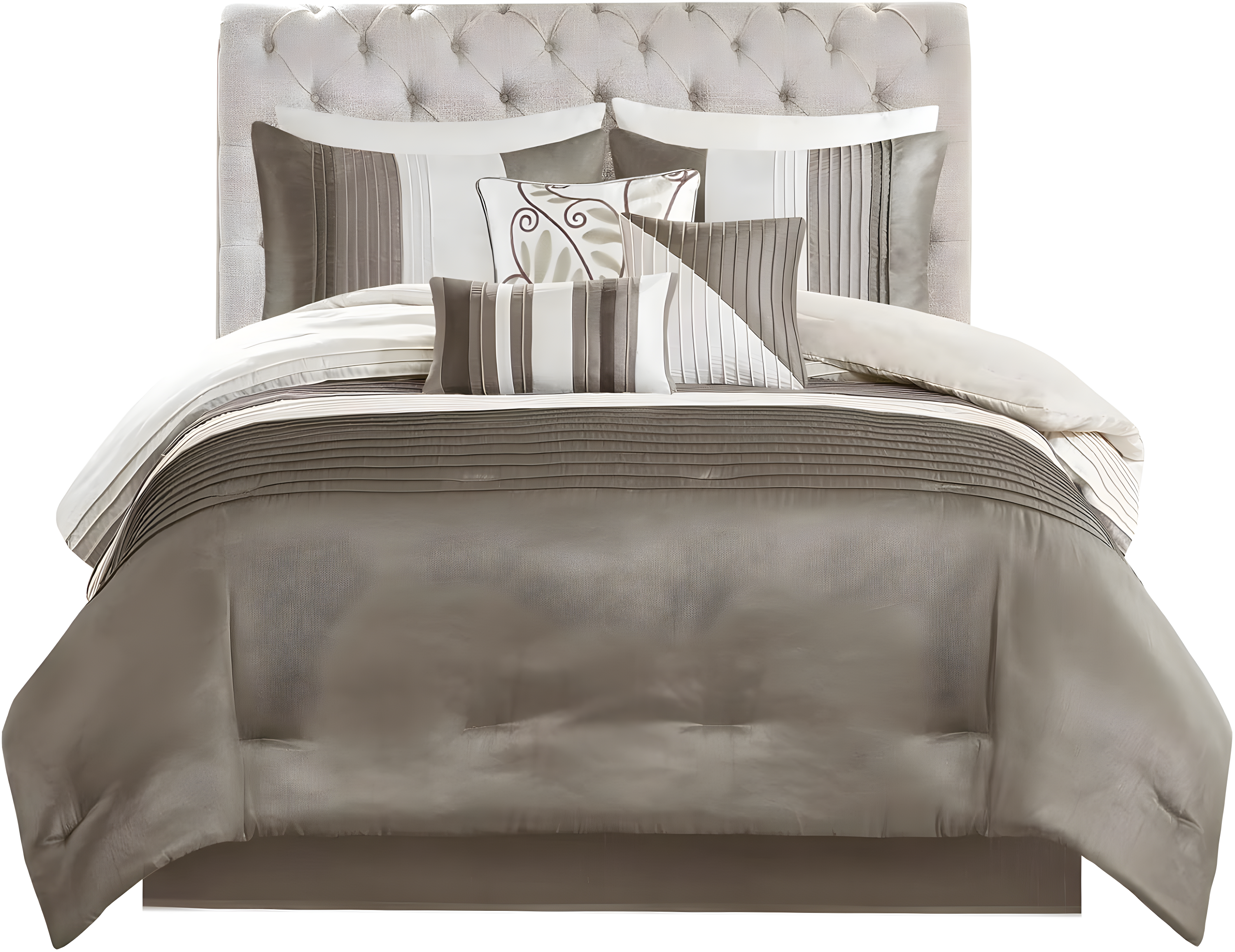 Madison Park Amherst 7 Piece Striped and Pleated Comforter Set