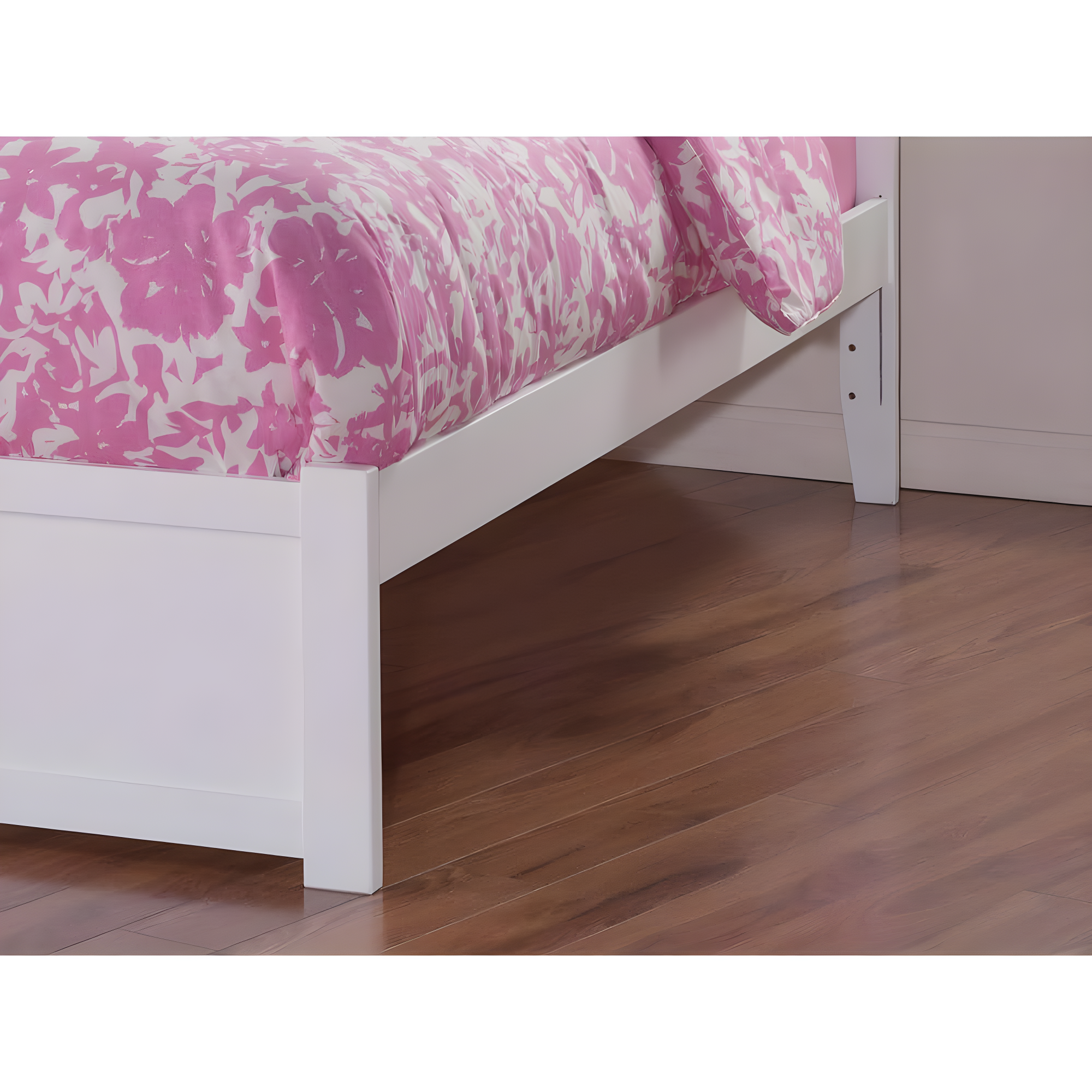 Concord Platform Bed with Flat Panel Foot Board and Twin Size Urban Trundle Bed, Multiple Colors, Multiple Sizes