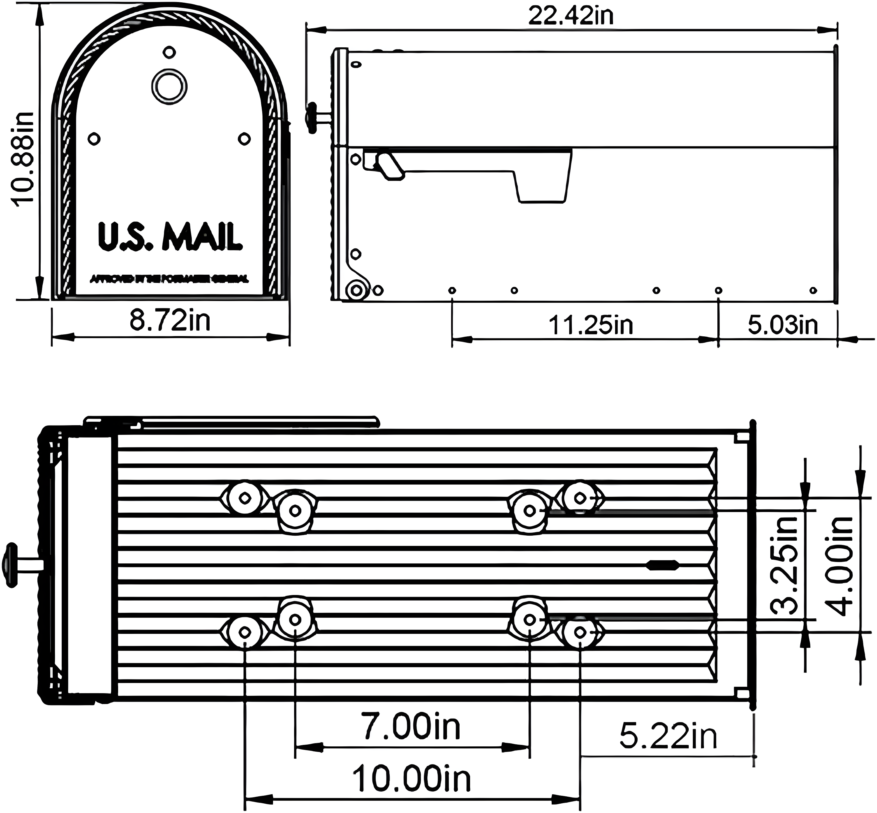 Architectural Mailboxes Edwards Post Mount Mailbox Black