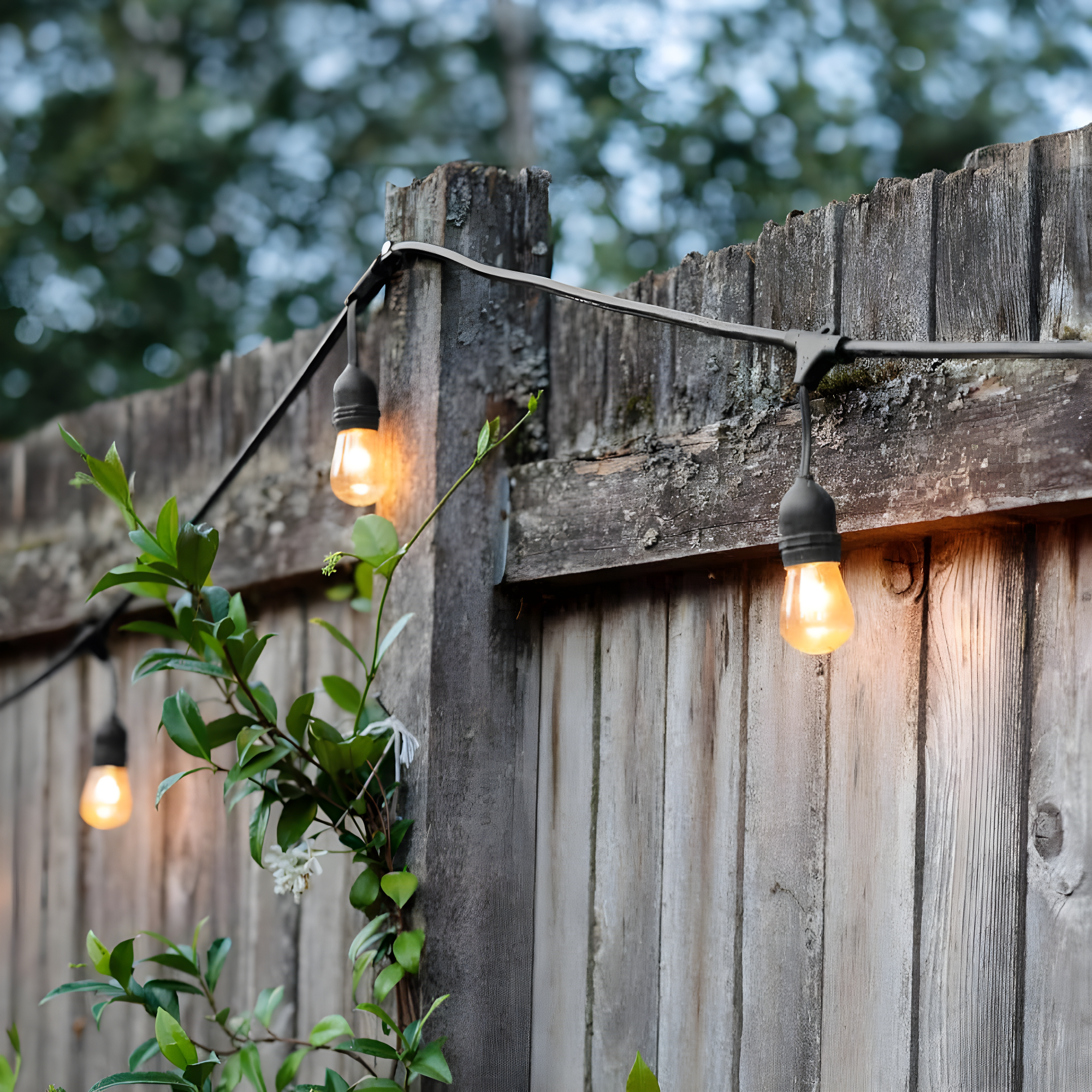Newhouse Lighting LED String Lights with Weatherproof Technology, Dimmable with Wireless Remote Control, 48ft and 16 (15+1 free) LED Light Bulbs Included, Black (CSTRINGLEDDIM)