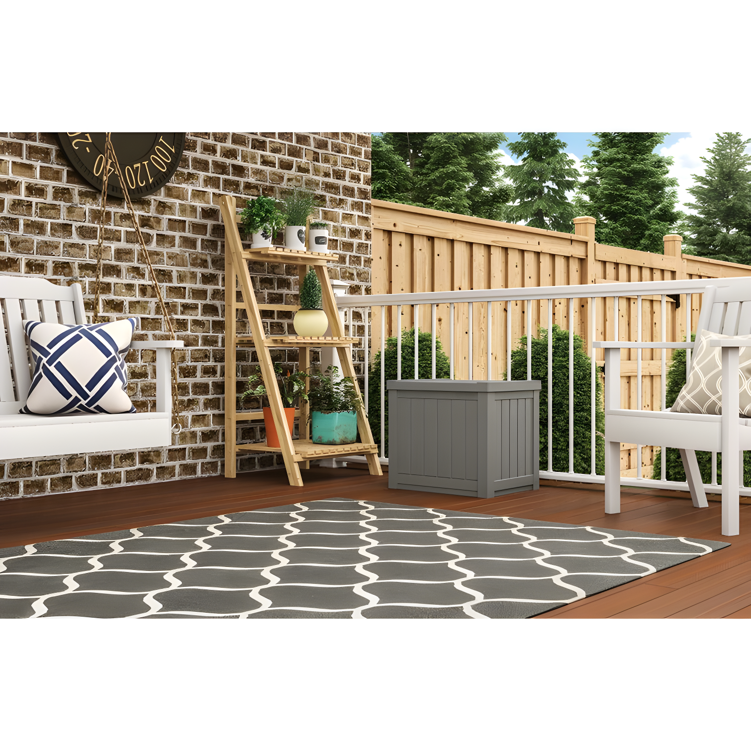 Suncast 22'' W 22 Gallons Water Resistant Resin Deck Box in Gray