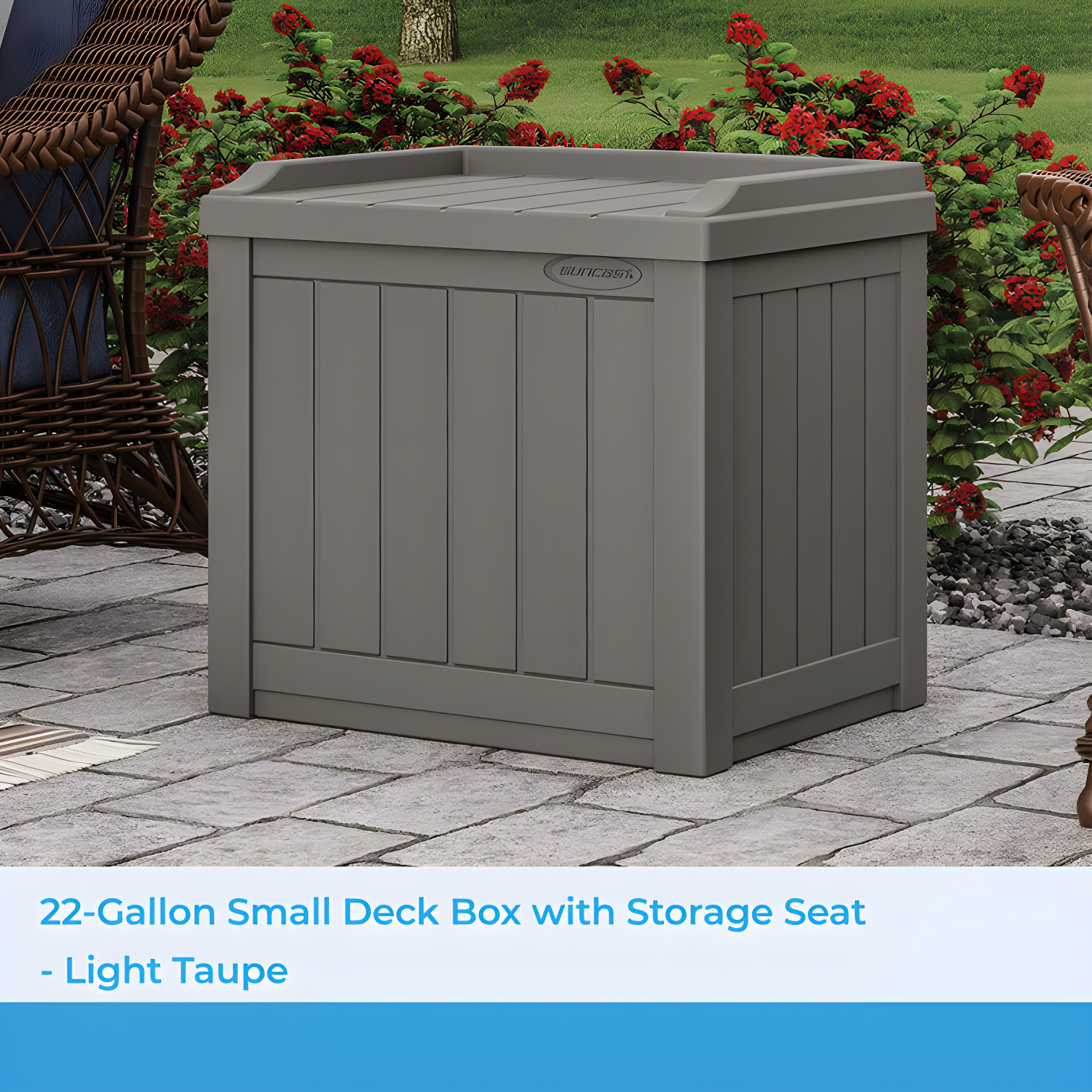 Suncast 22'' W 22 Gallons Water Resistant Resin Deck Box in Gray