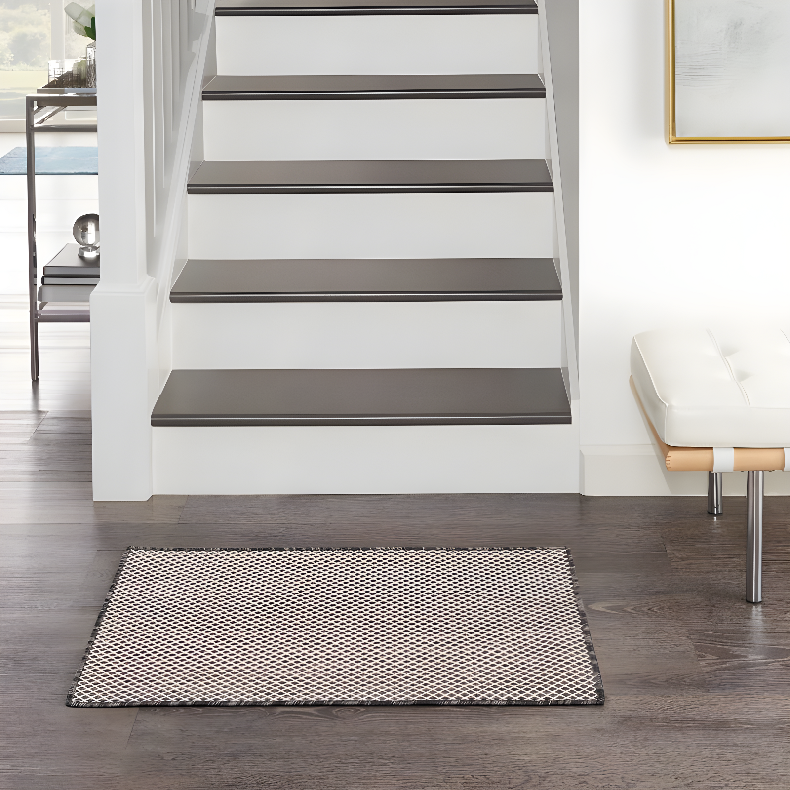 Nourison Courtyard COU01 Indoor/outdoor Area Rug - Ivory Charcoal 2' x 3'