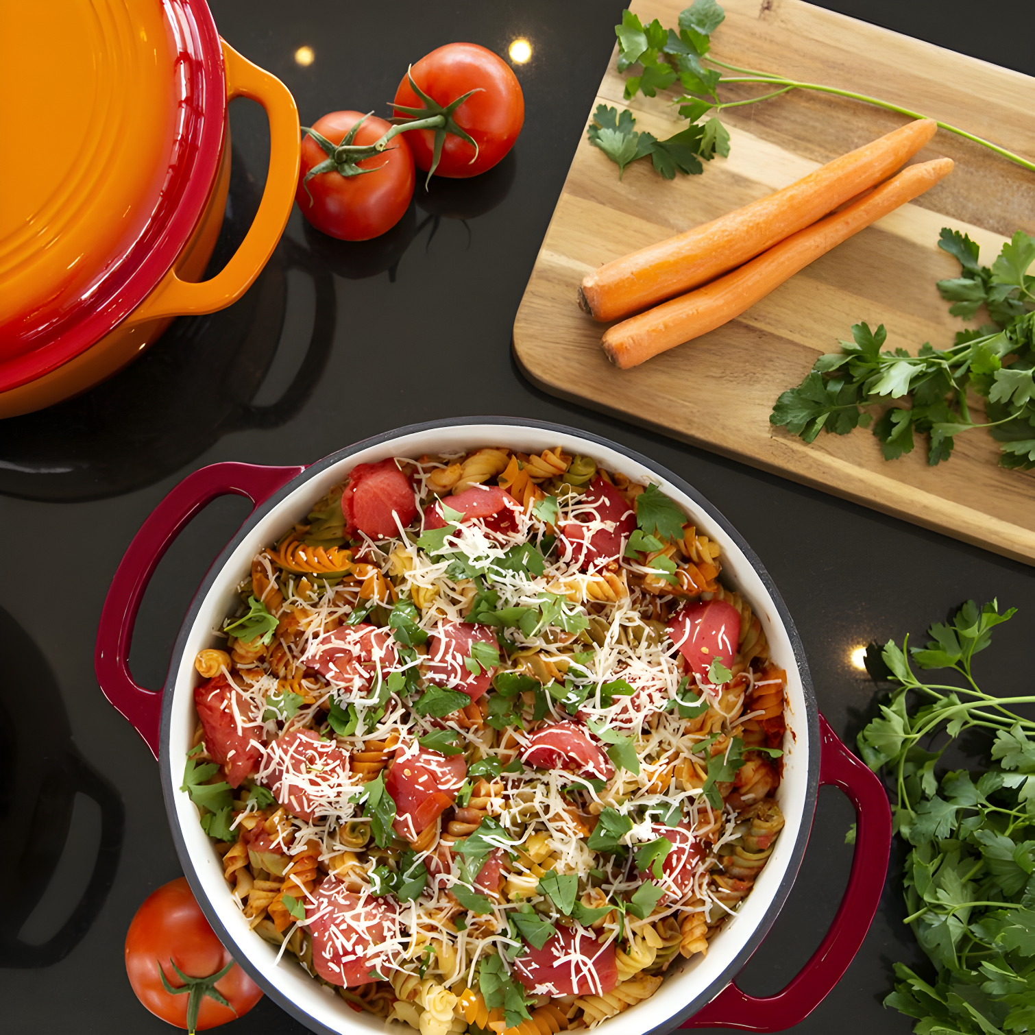 Enamel Cast-Iron Dutch Oven, Heavy-Duty Cookware w/ Dual Handles, Lid