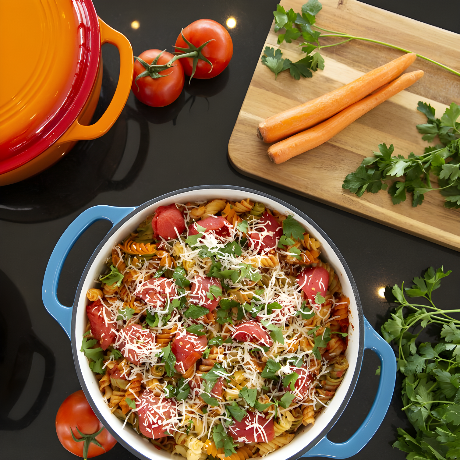 Enamel Cast-Iron Dutch Oven, Heavy-Duty Cookware w/ Dual Handles, Lid