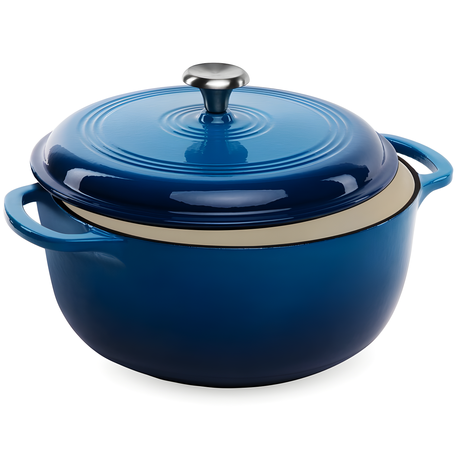 Enamel Cast-Iron Dutch Oven, Heavy-Duty Cookware w/ Dual Handles, Lid