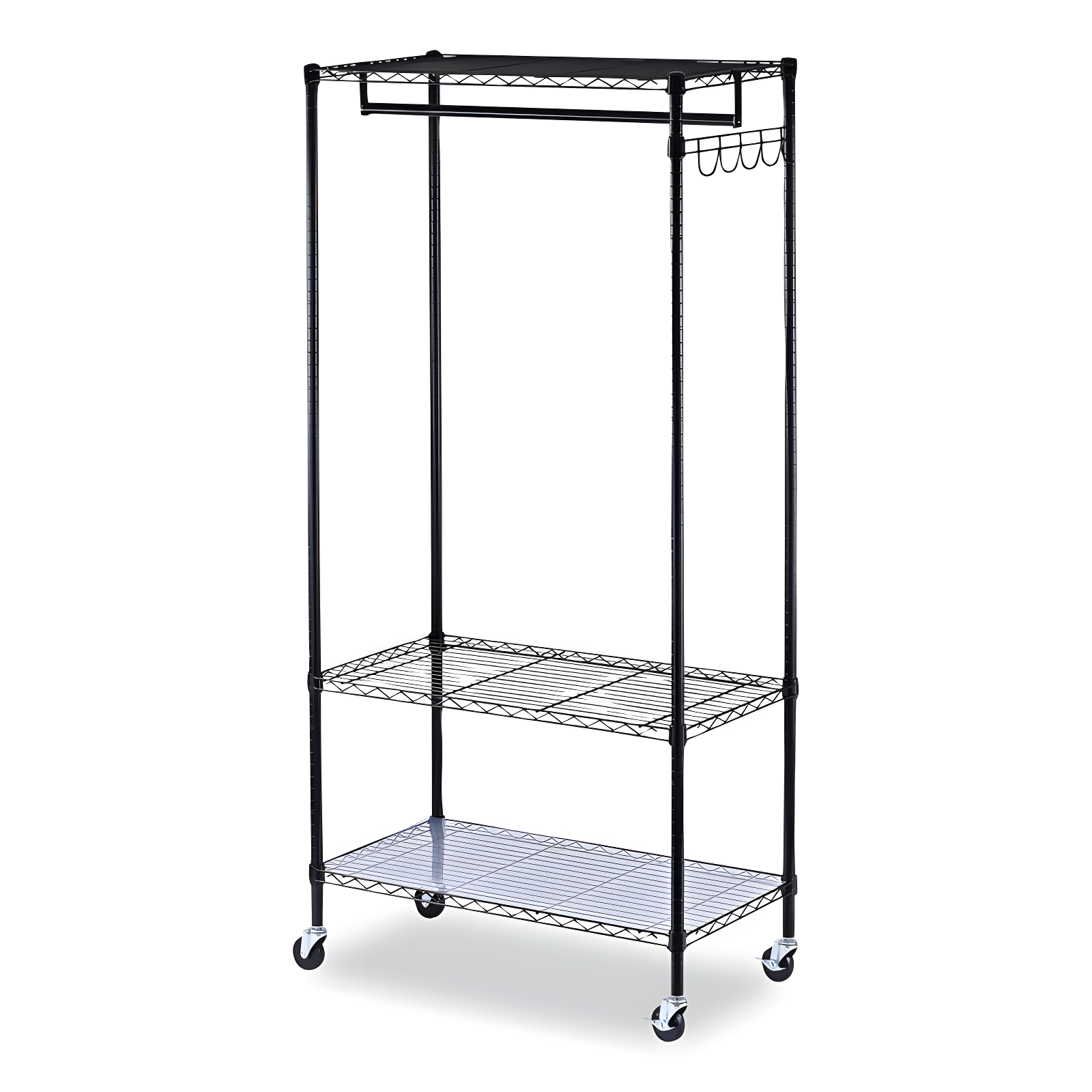 Alera® Wire Shelving Series Metal Rolling Clothing Rack