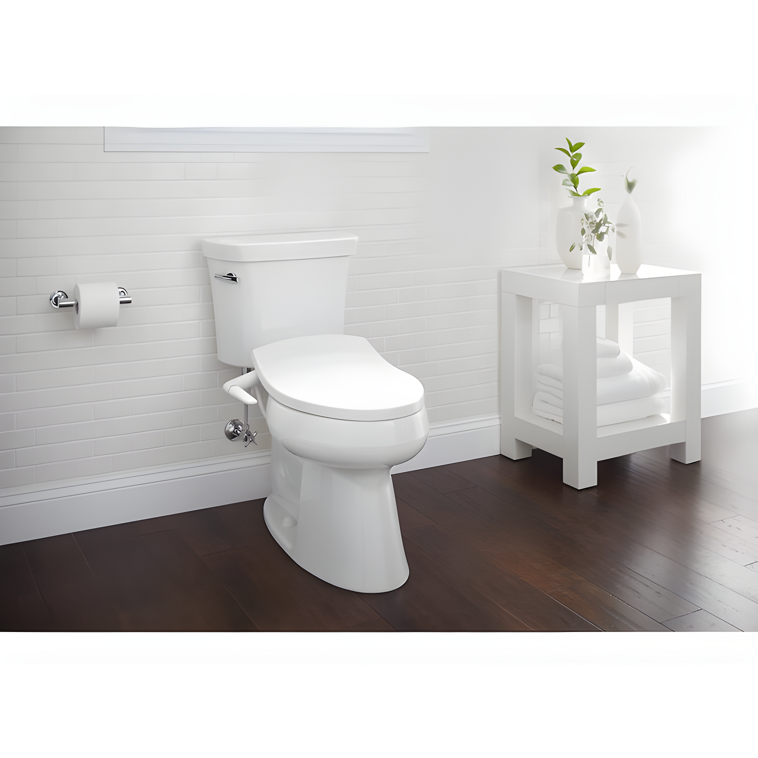 PureWash M250 Elongated Bidet Toliet Seat, Manual Non-Electric Bidets for Existing Toilets