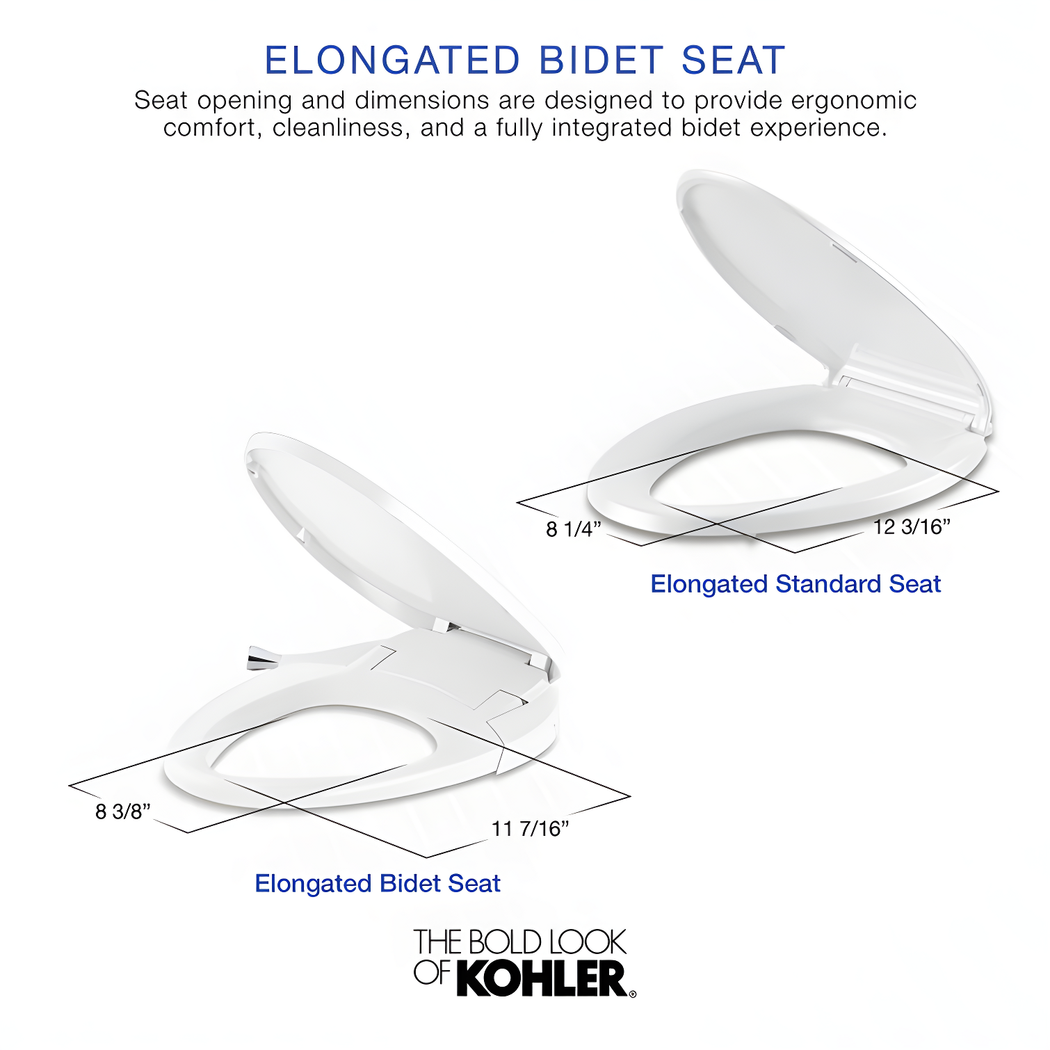 PureWash M250 Elongated Bidet Toliet Seat, Manual Non-Electric Bidets for Existing Toilets