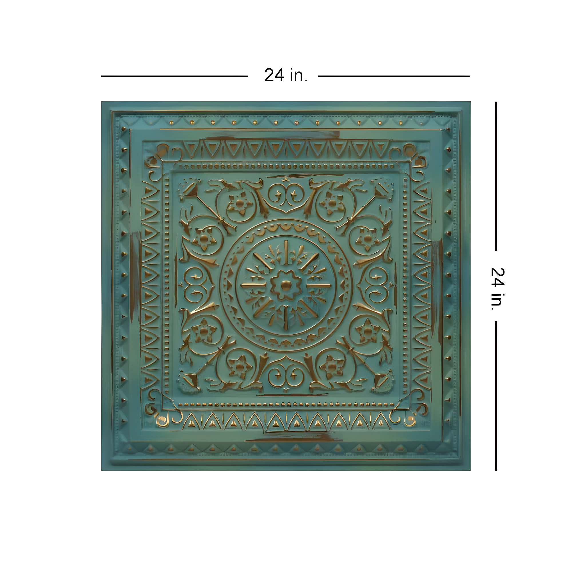 Marseille 24'' W Textured PVC Drop-In Ceiling Tile In Antique Gold