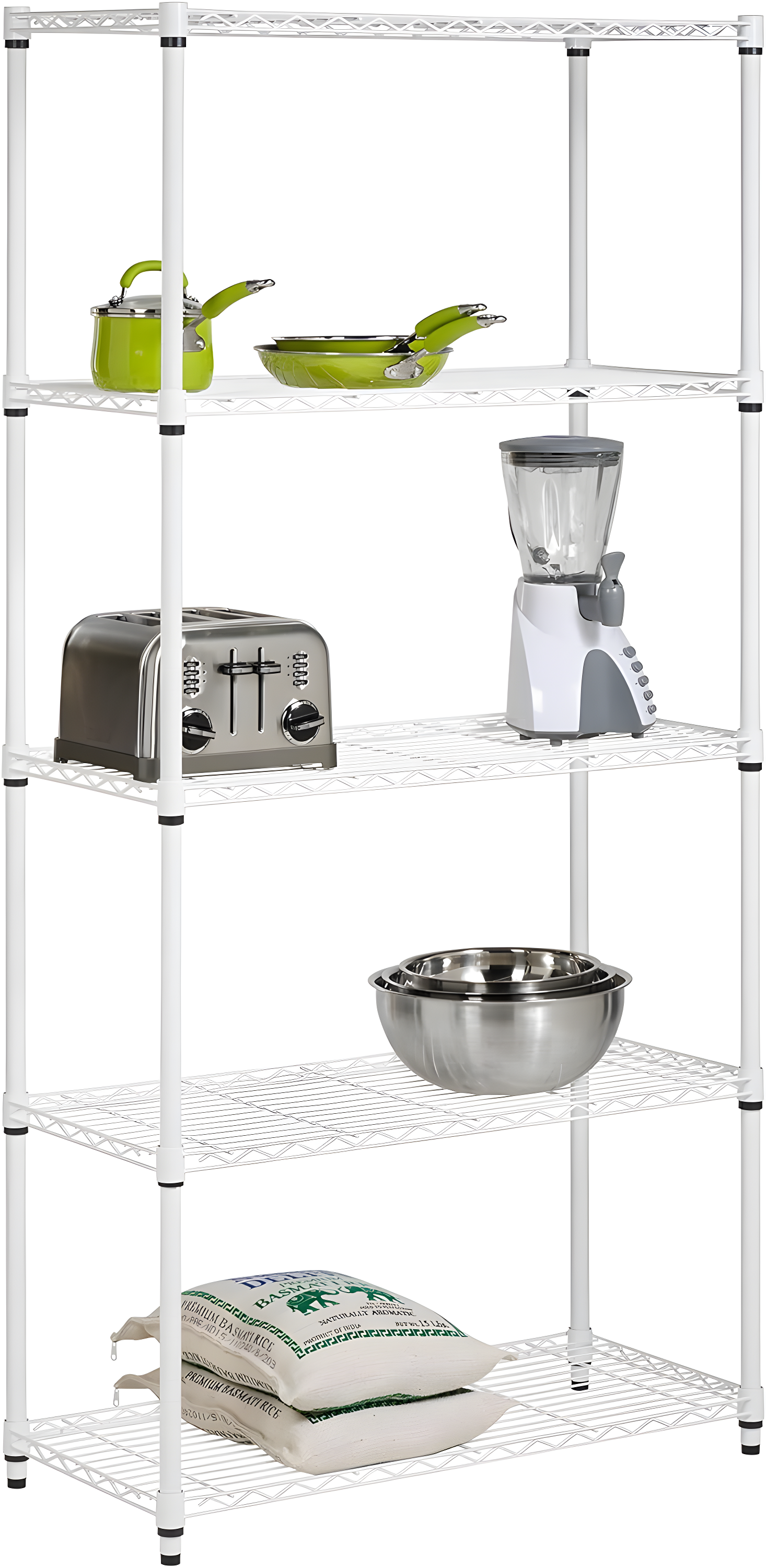 Honey Can Do 5-Tier Metal Height-Adjustable Shelving Unit (36" W X 72" H x 16" D)