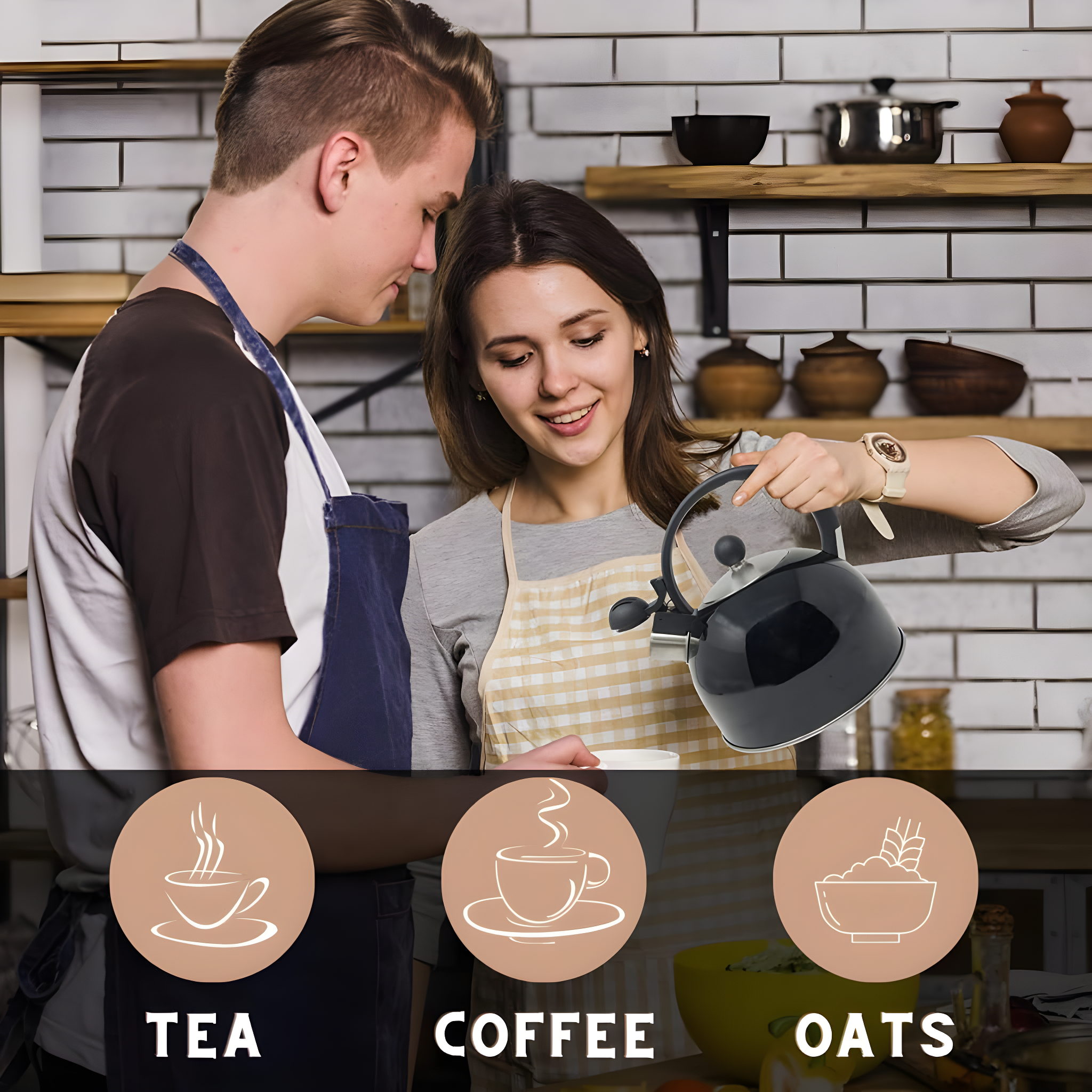 Venoly Venoly Stainless Steel Tea Pot With Removable Infuser Dishwasher Safe and Heat Resistant (Set of 50)