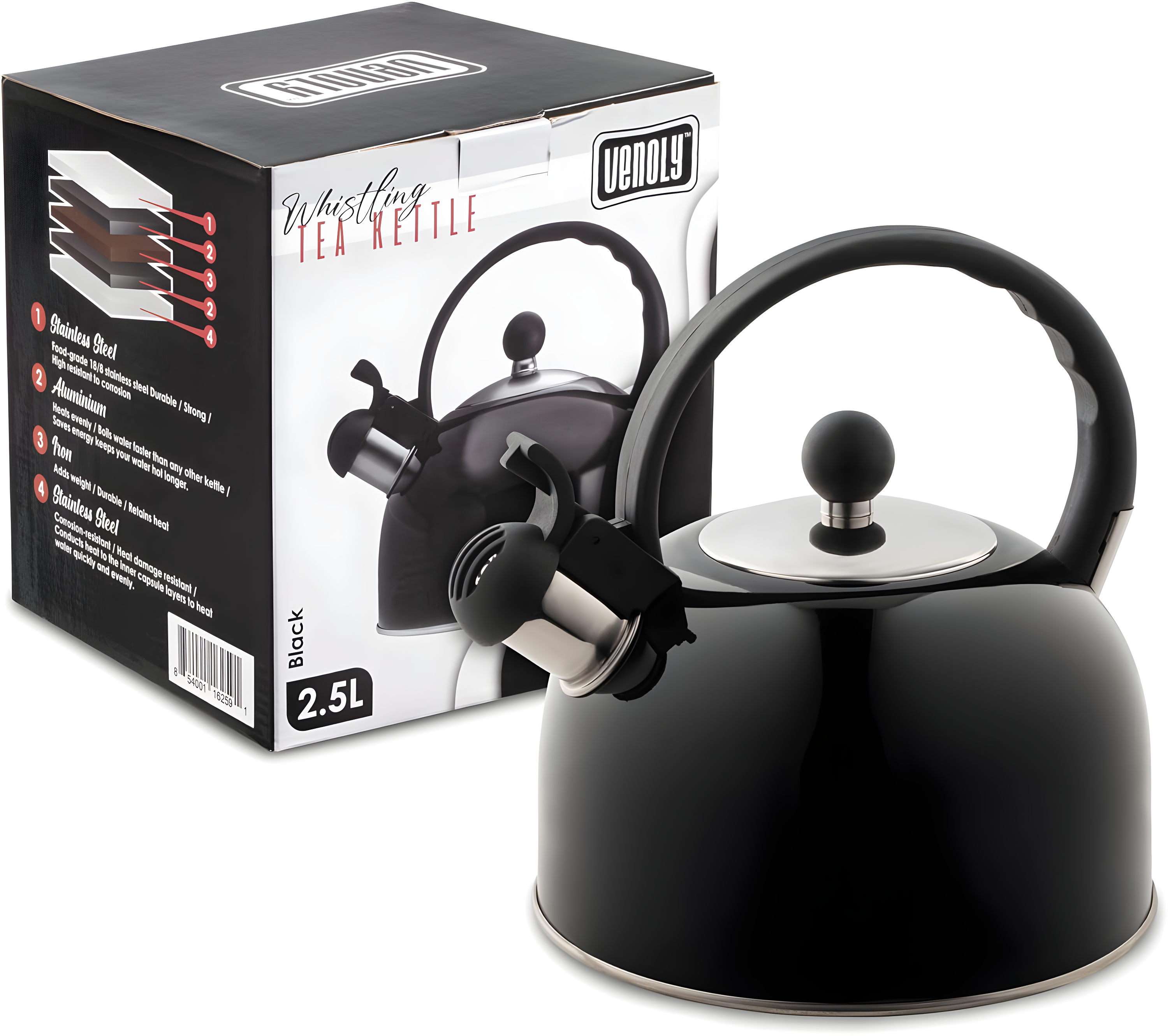 Venoly Venoly Stainless Steel Tea Pot With Removable Infuser Dishwasher Safe and Heat Resistant (Set of 50)