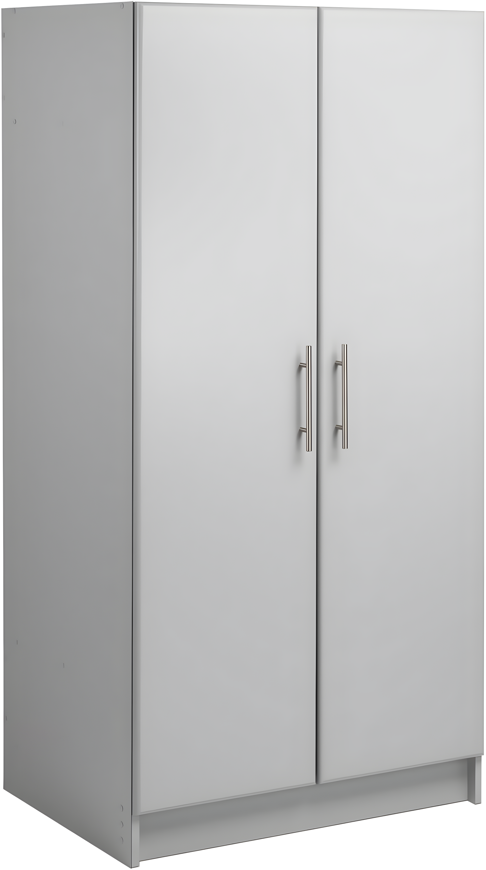 Prepac Elite 2-Door Freestanding Wardrobe Cabinet, 20" D x 32" W x 65" H, Light Gray