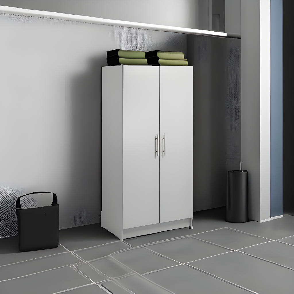 Prepac Elite 2-Door Freestanding Wardrobe Cabinet, 20" D x 32" W x 65" H, Light Gray