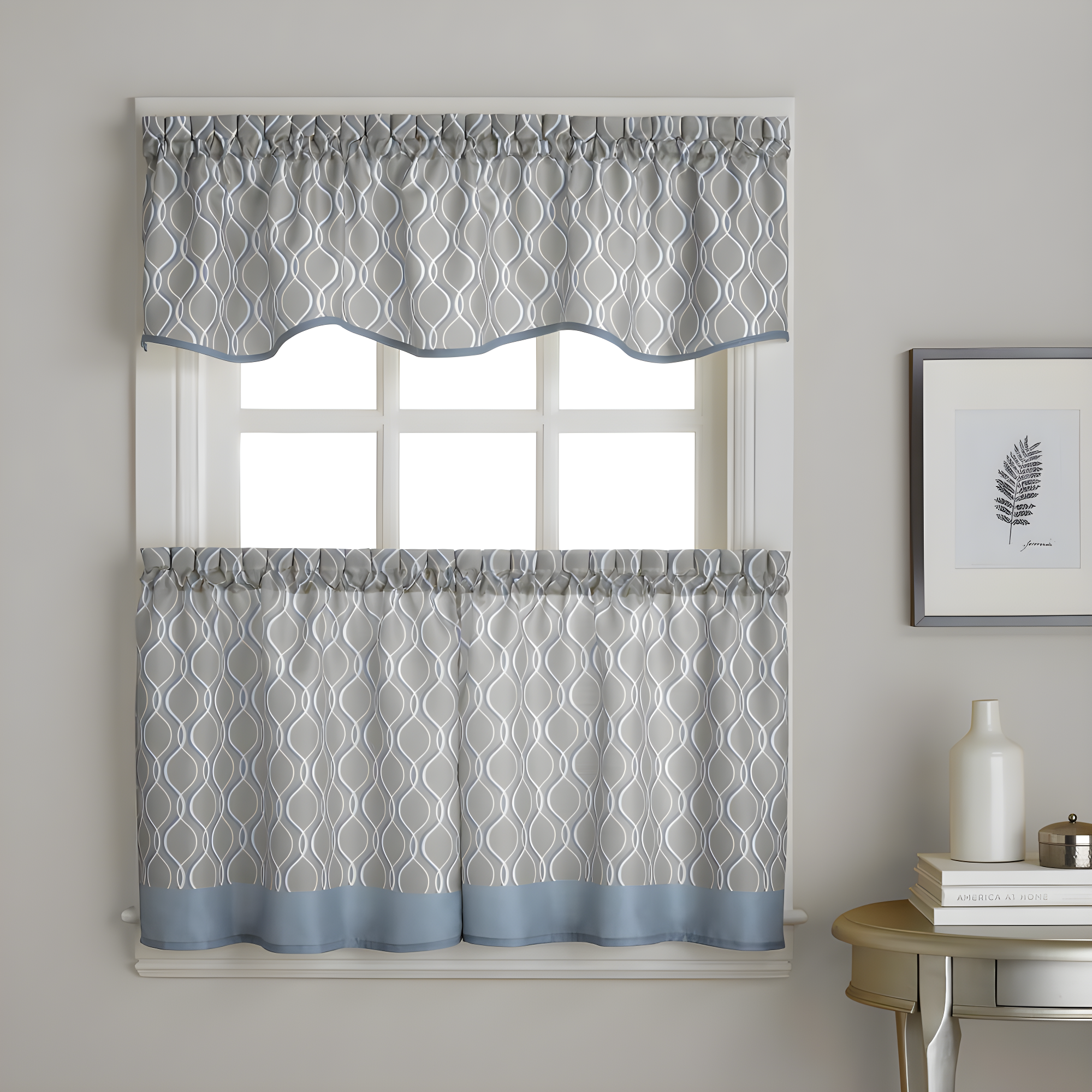 Curtainworks Bettie Geometric Tailored 58" Window Valance