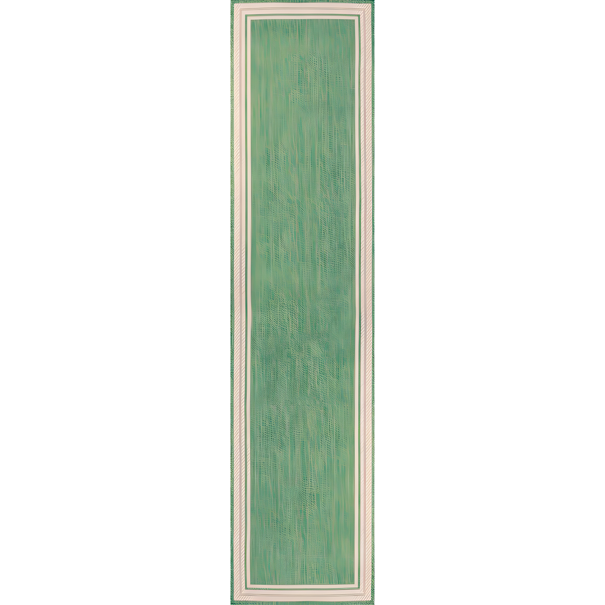 2' x 8' James Modern Border Stripe Indoor/Outdoor Runner Rug, Green/Cream - JONATHAN Y