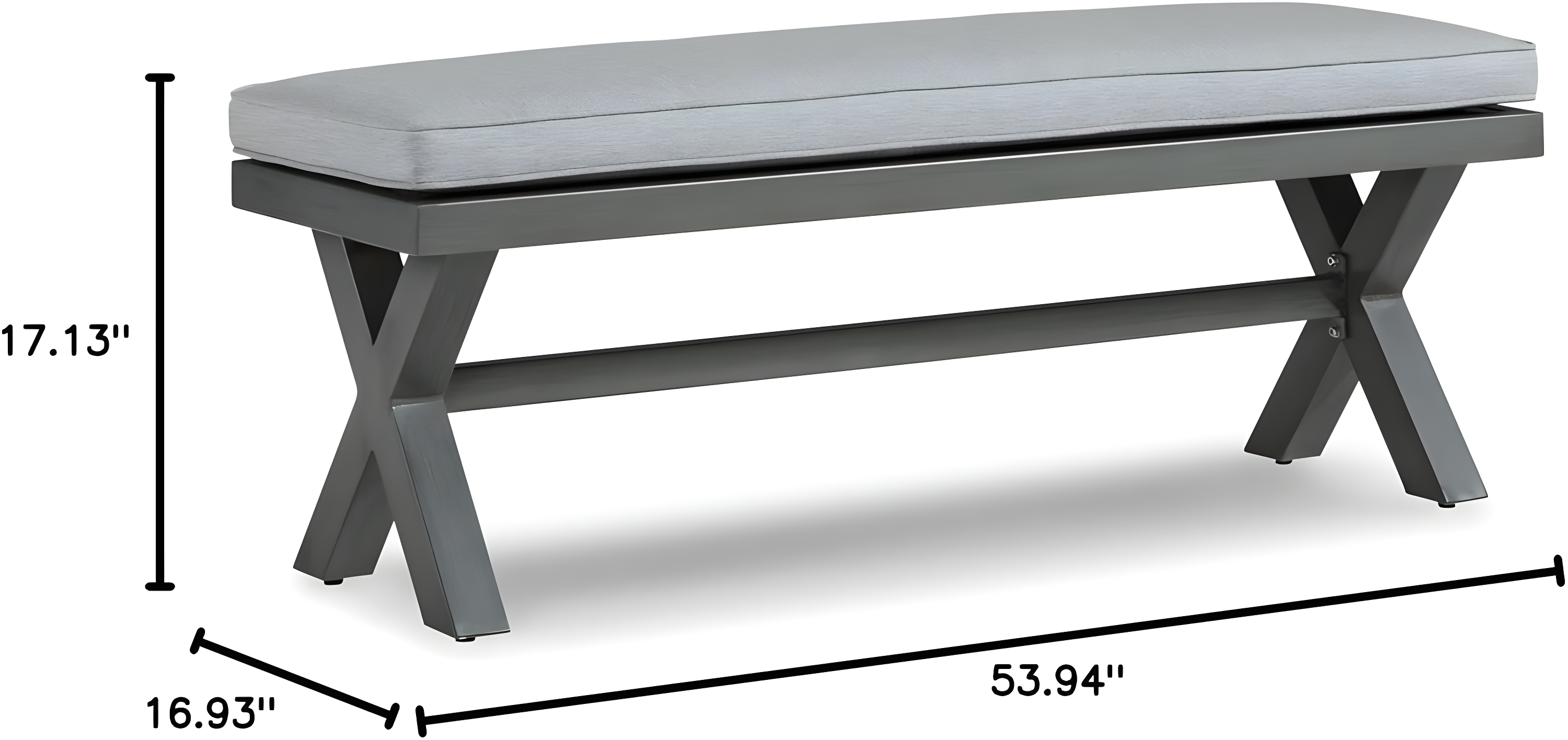 Erdita Aluminum Outdoor Bench
