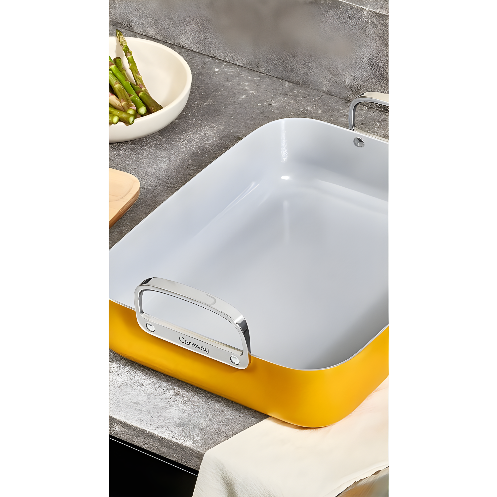 Caraway ® Grey Ceramic Non-Stick Roasting Pan with Rack