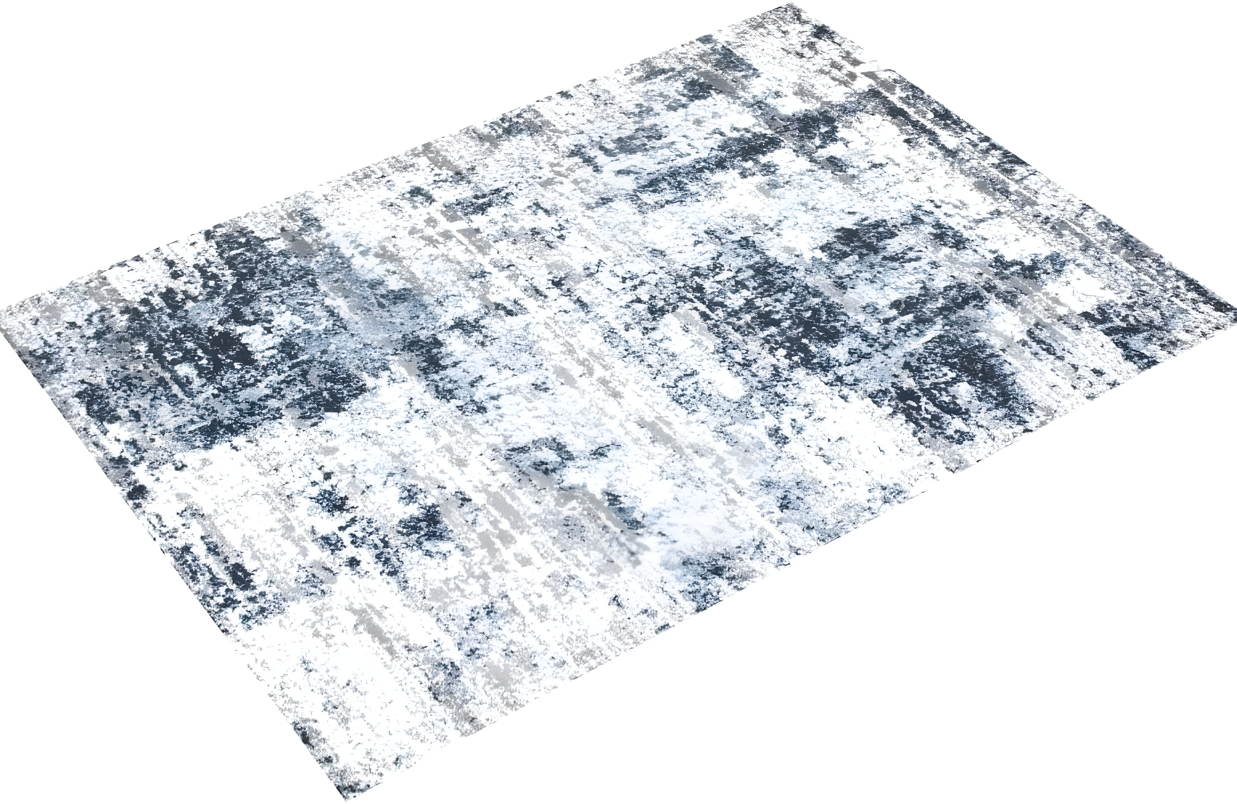 World Rug Gallery Distressed Abstract Blue 3'3" x 5' Area Rug