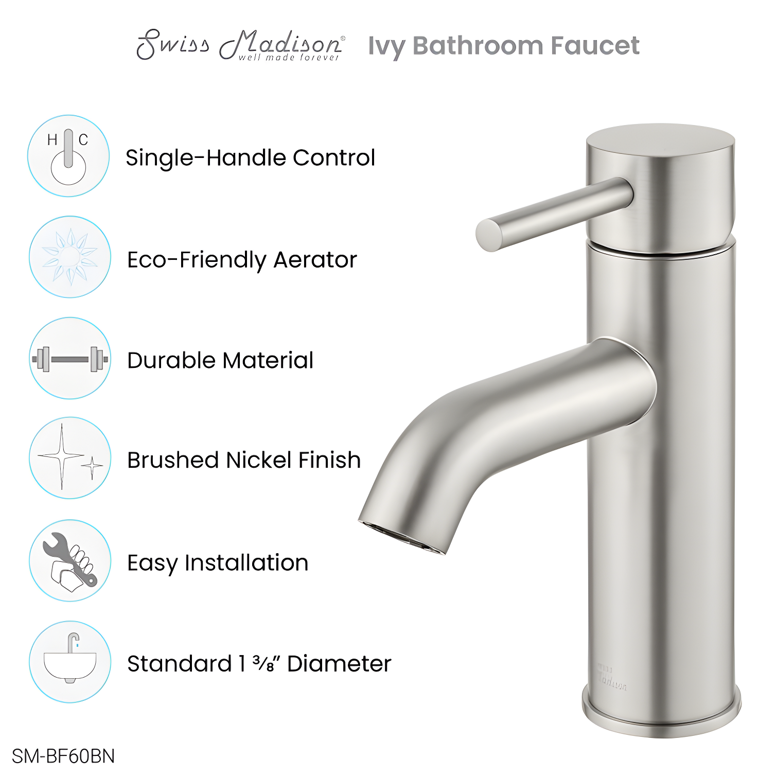 Ivy Single Hole, Single-Handle, Bathroom Faucet