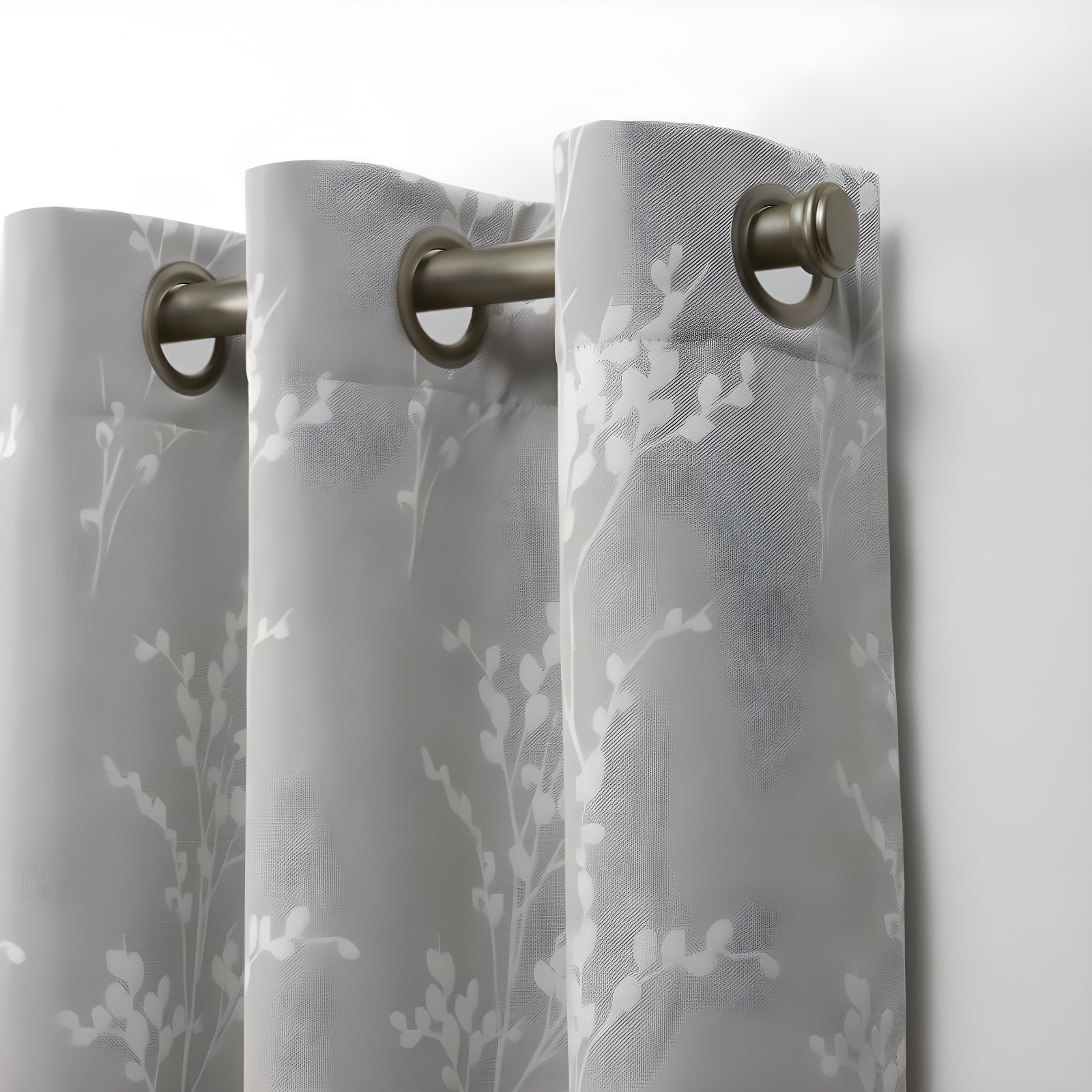 Nicole Miller Nicole Miller Turion Floral Room Darkening Blackout Grommet Top Curtain Panel Pair (Set of 2)