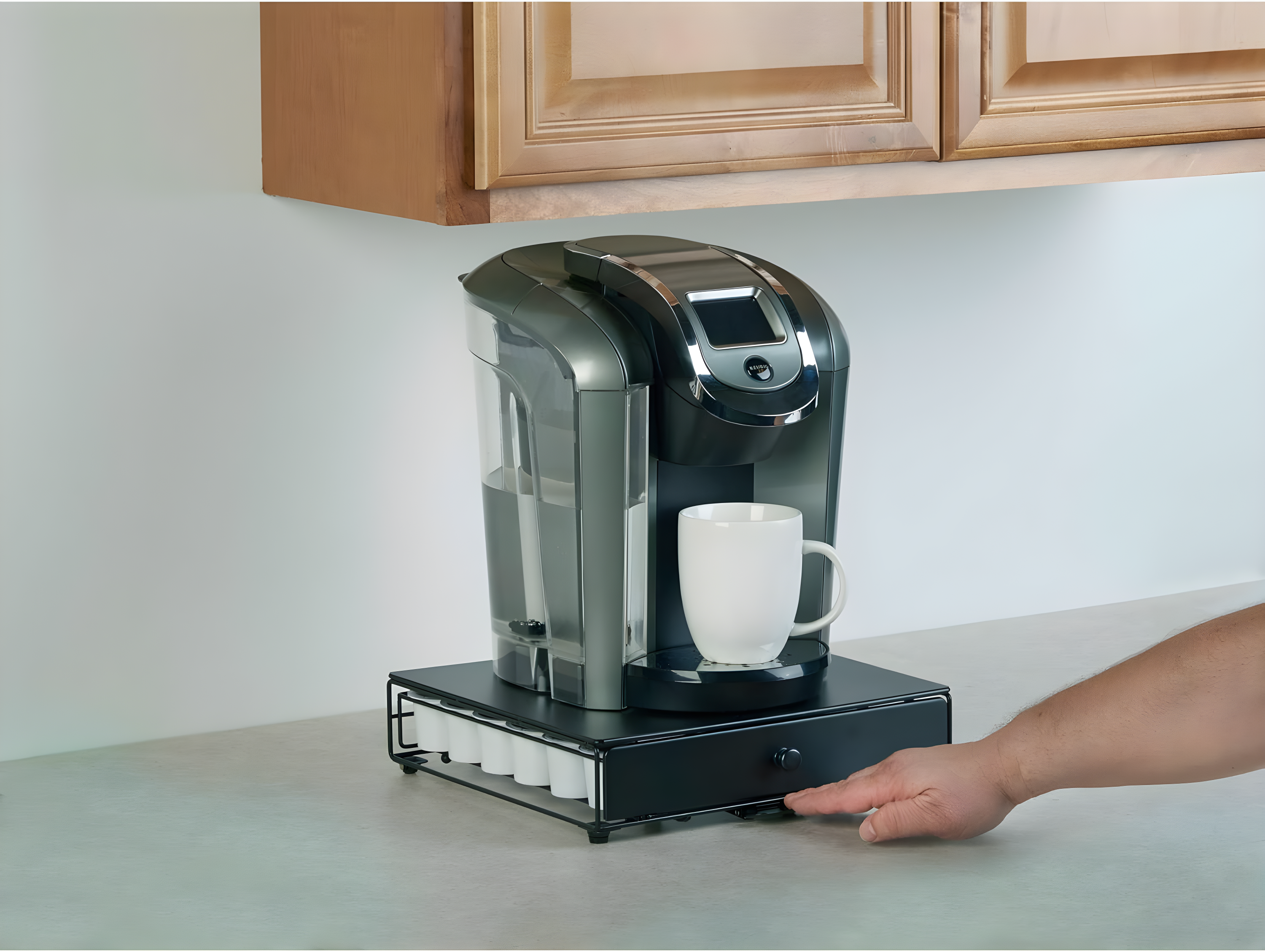 Nifty Solutions Rolling Coffee Pod Drawer – Compatible with K-Cups, 36 Pod Capacity, Black