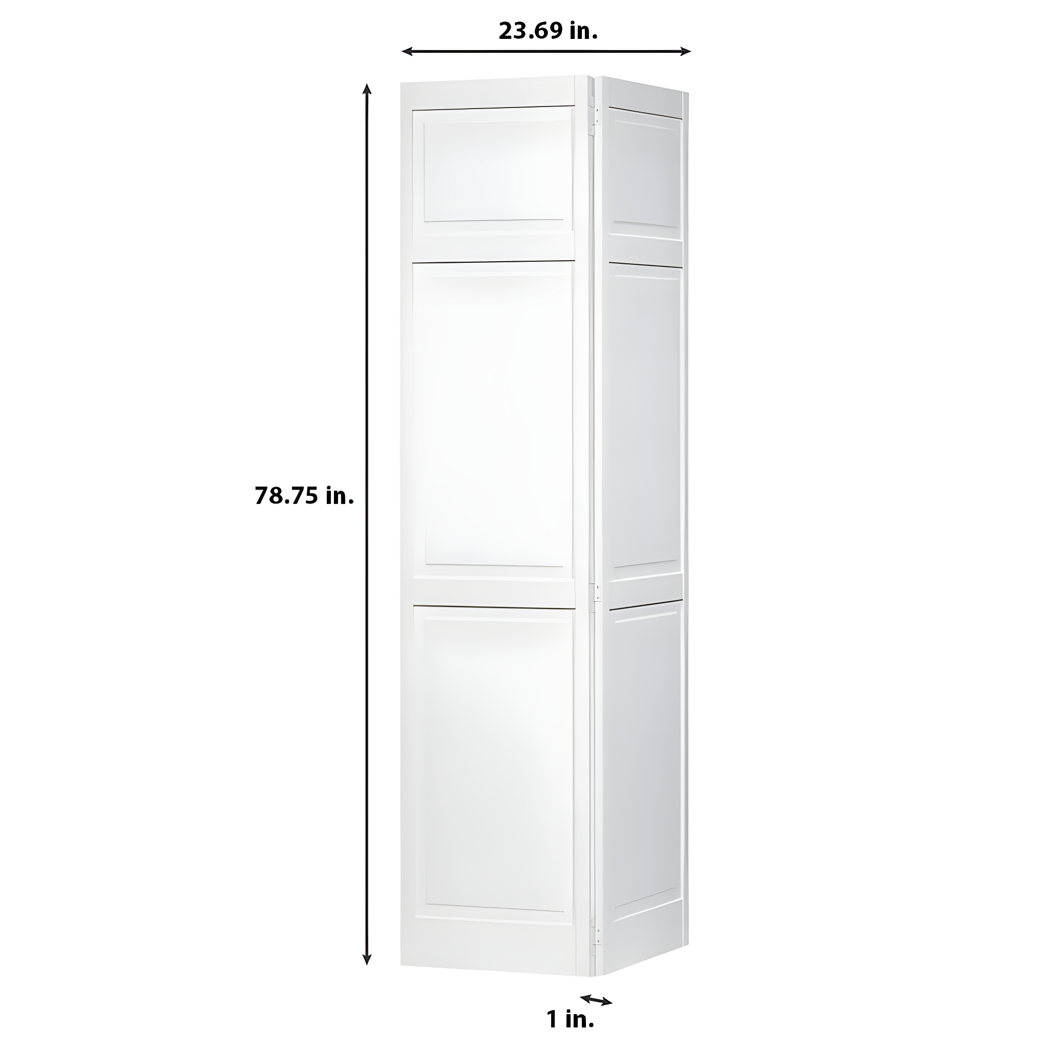 Paneled Wood Primed Bi-Fold Door